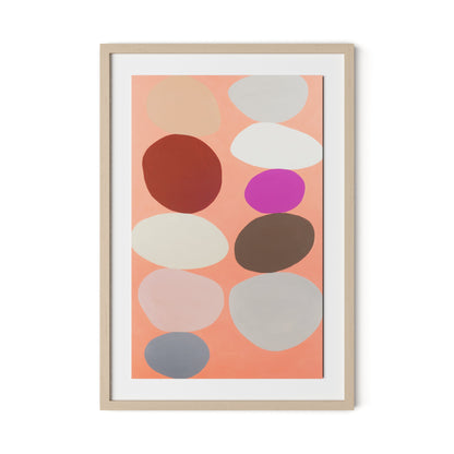 Pink Party Stack Framed Paper / 22 x 32 in / Natural Maple