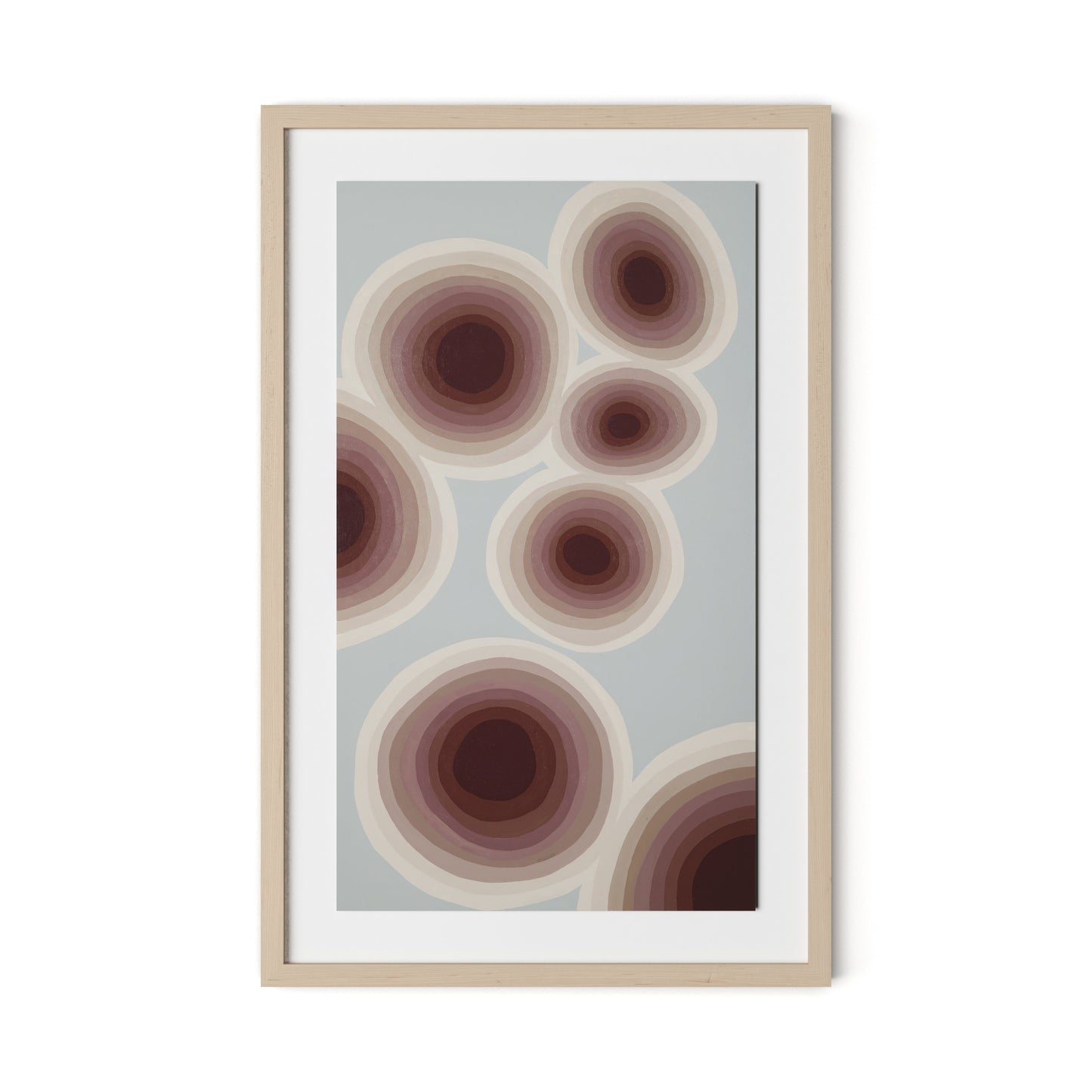 Plum Sky Rounds Framed Paper / 20.5 x 32 in / Natural Maple