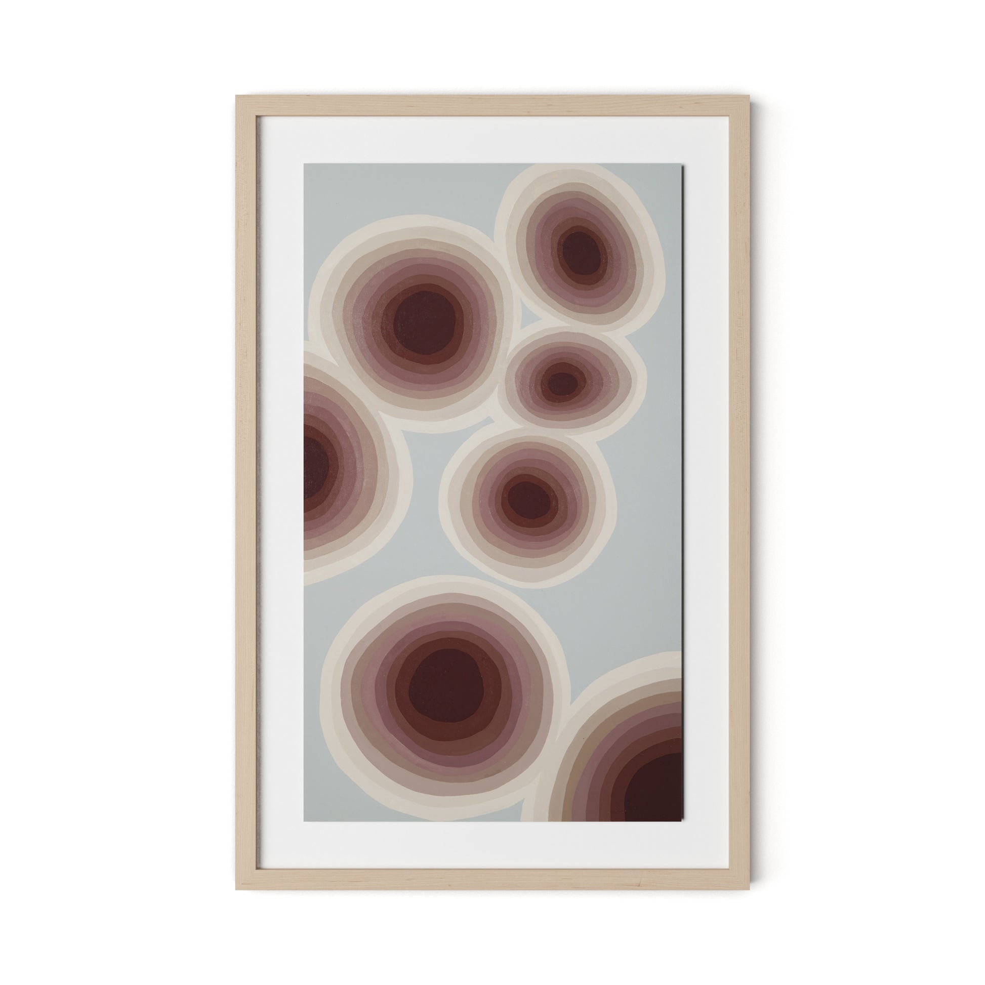 Plum Sky Rounds Framed Paper / 20.5 x 32 in / Natural Maple
