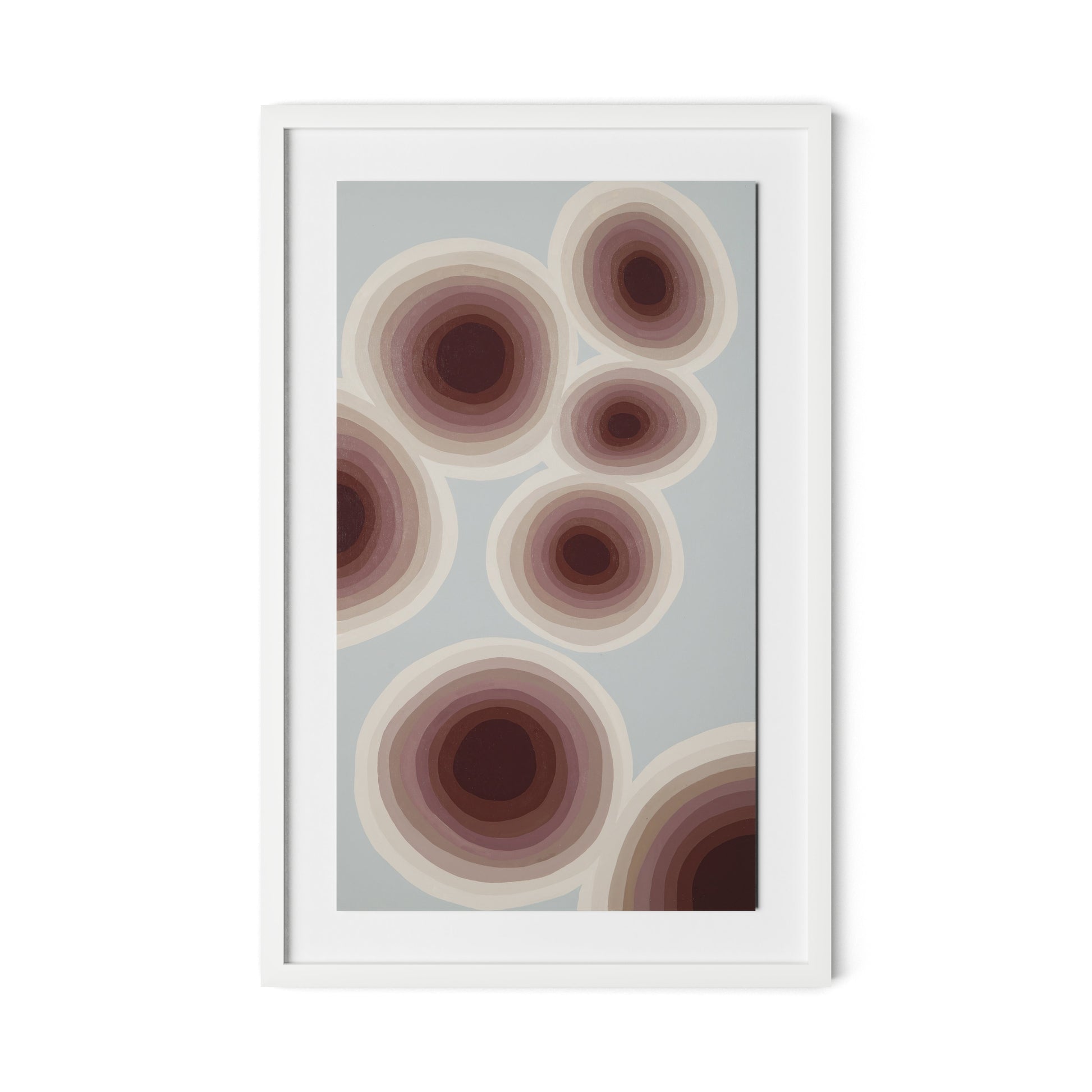 Plum Sky Rounds Framed Paper / 20.5 x 32 in / White