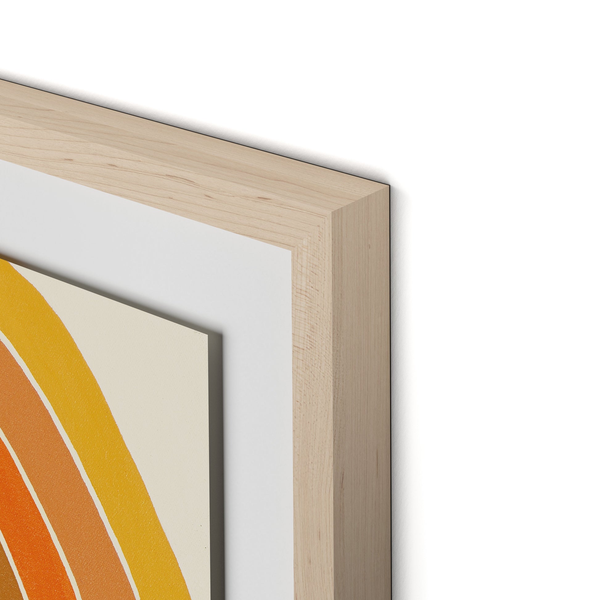 Vintage Rainbow Framed Paper / 26.5 x 32 in / Natural Maple