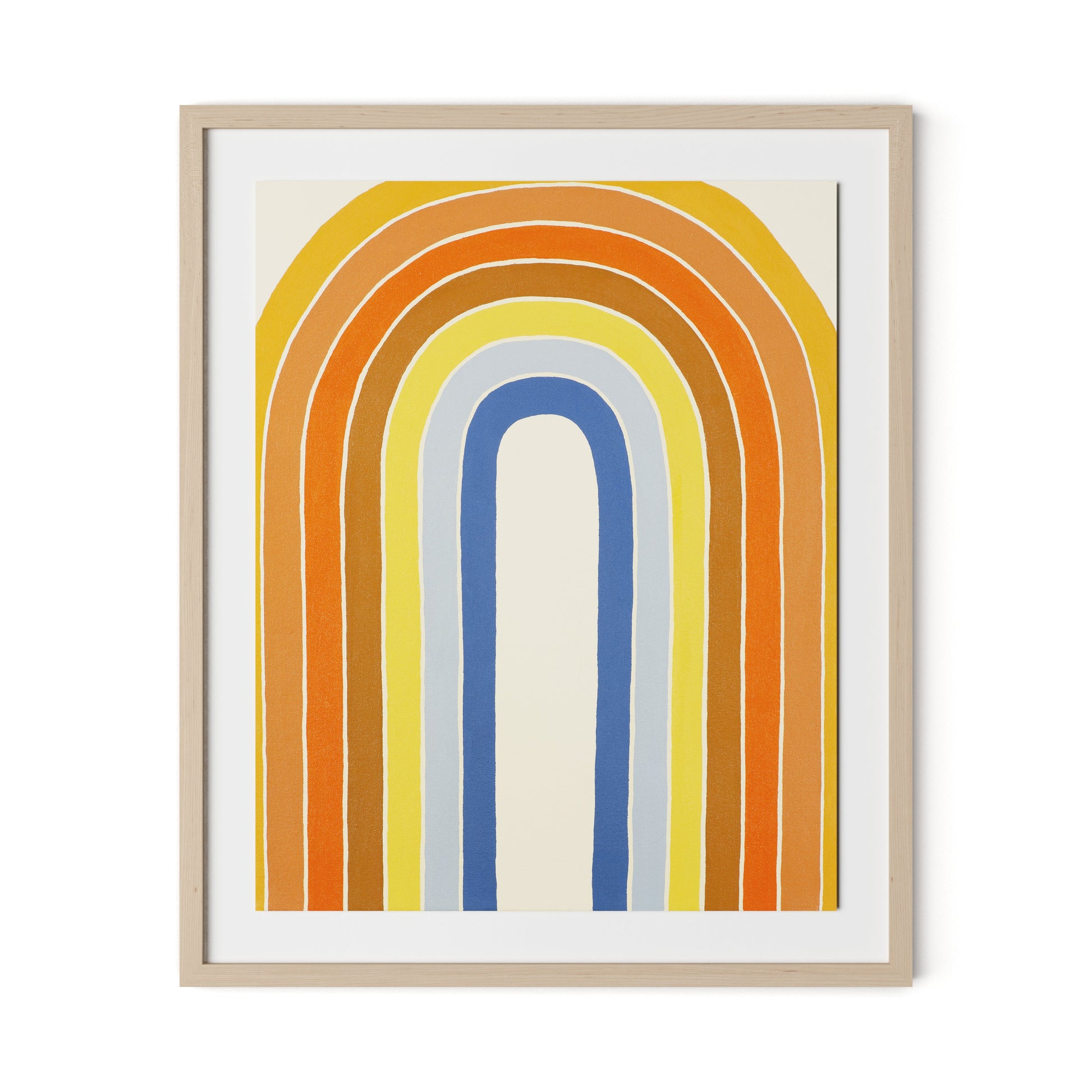 Vintage Rainbow Framed Paper / 26.5 x 32 in / Natural Maple
