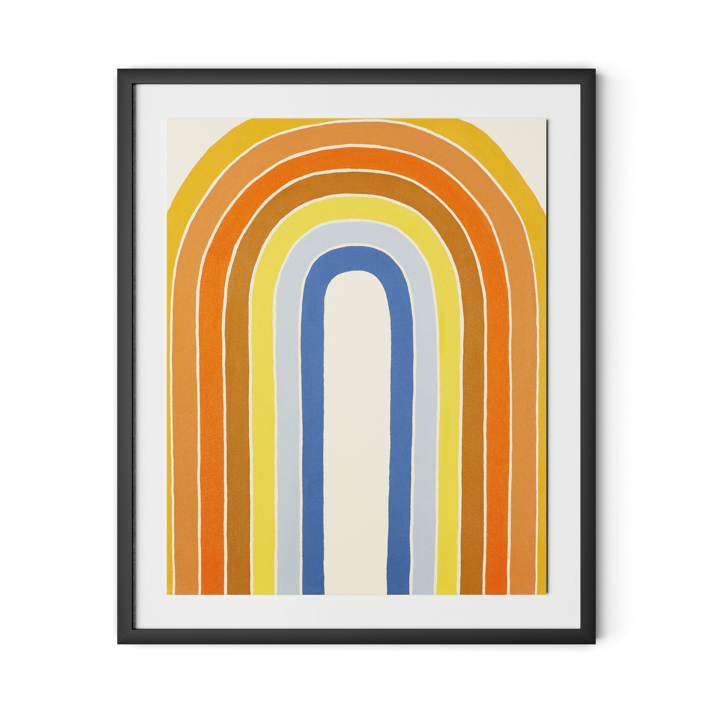 Vintage Rainbow Framed Paper / 26.5 x 32 in / Black