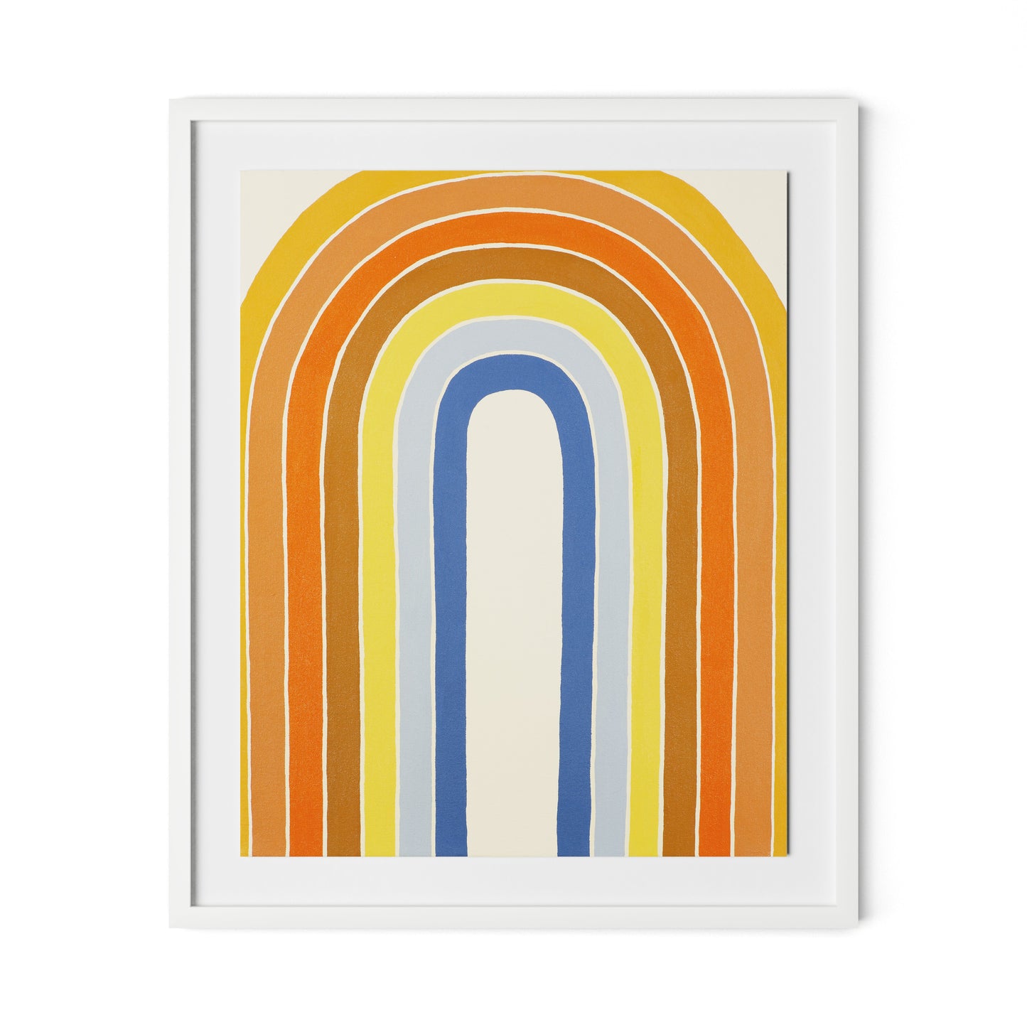 Vintage Rainbow Framed Paper / 26.5 x 32 in / White