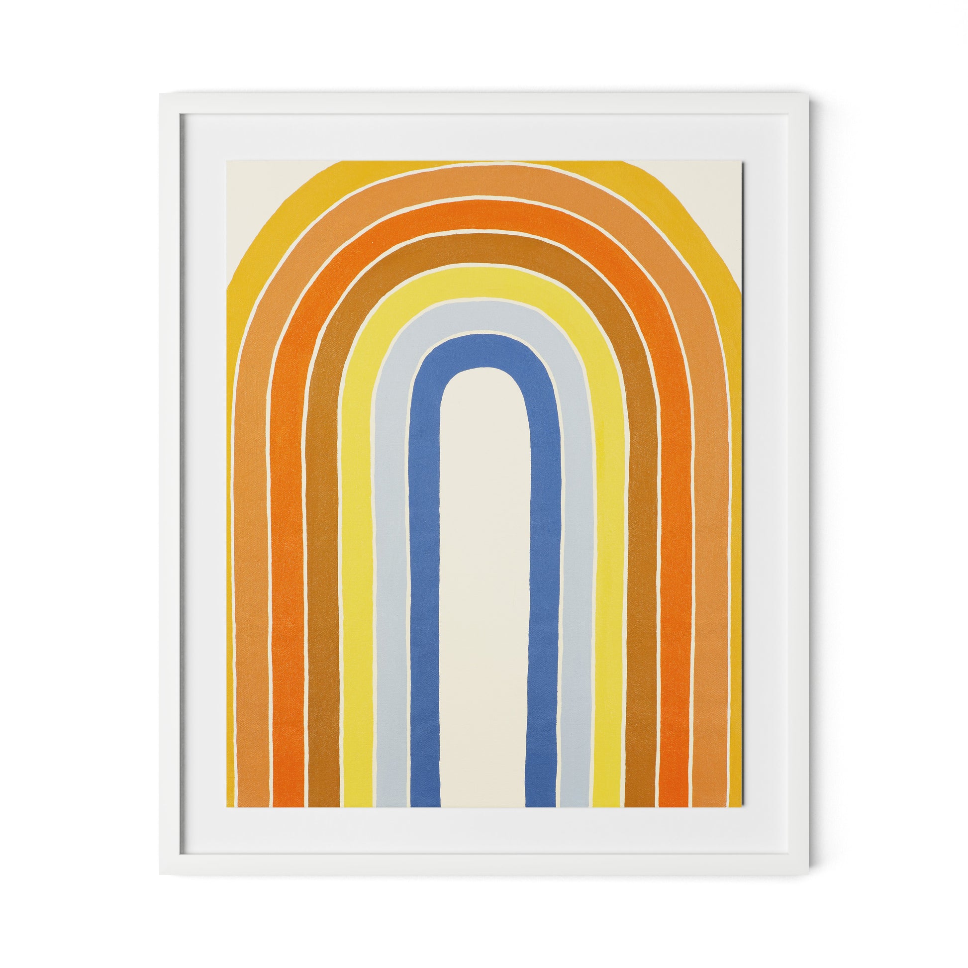 Vintage Rainbow Framed Paper / 26.5 x 32 in / White