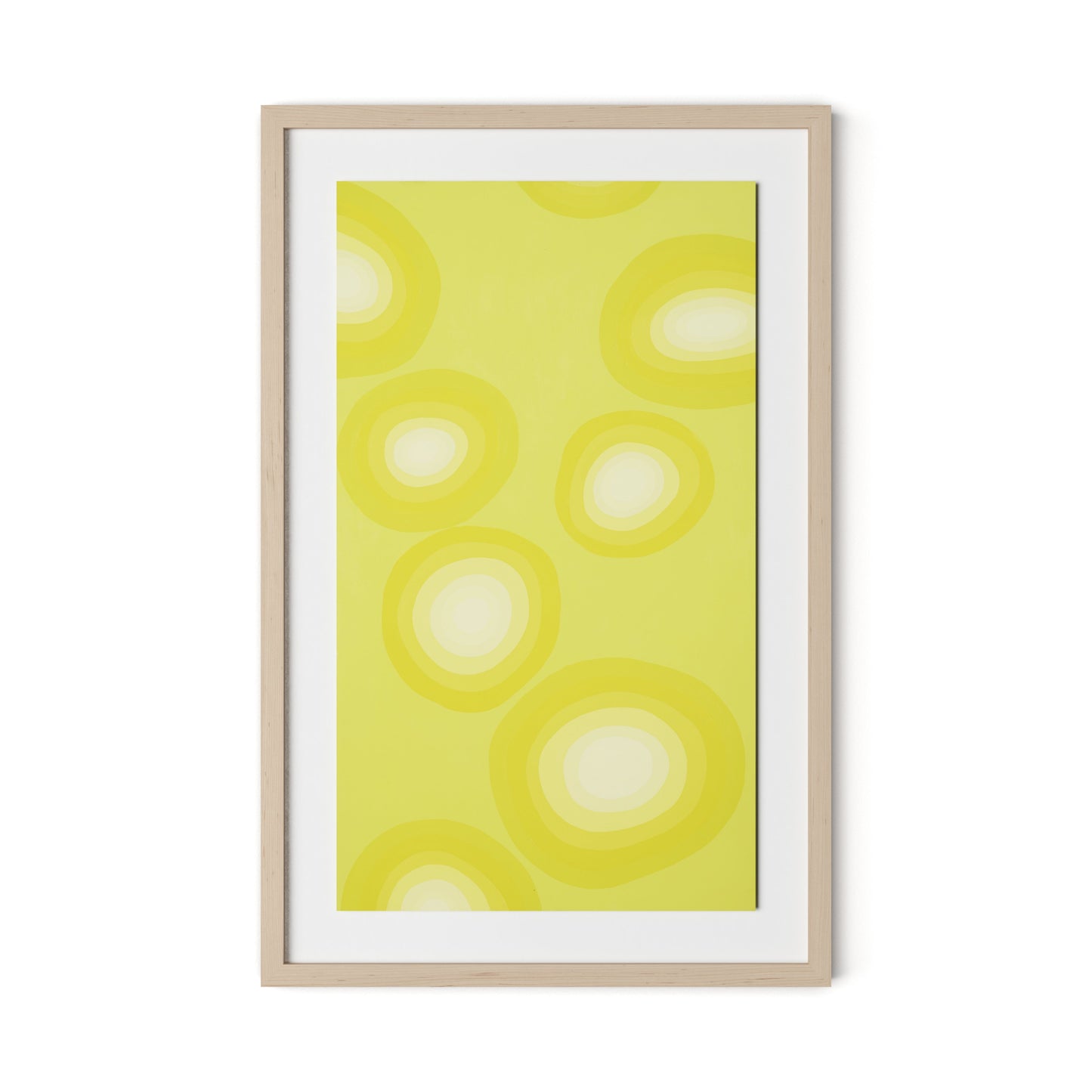 Citrus Rounds Framed Paper / 20.5 x 32 in / Natural Maple