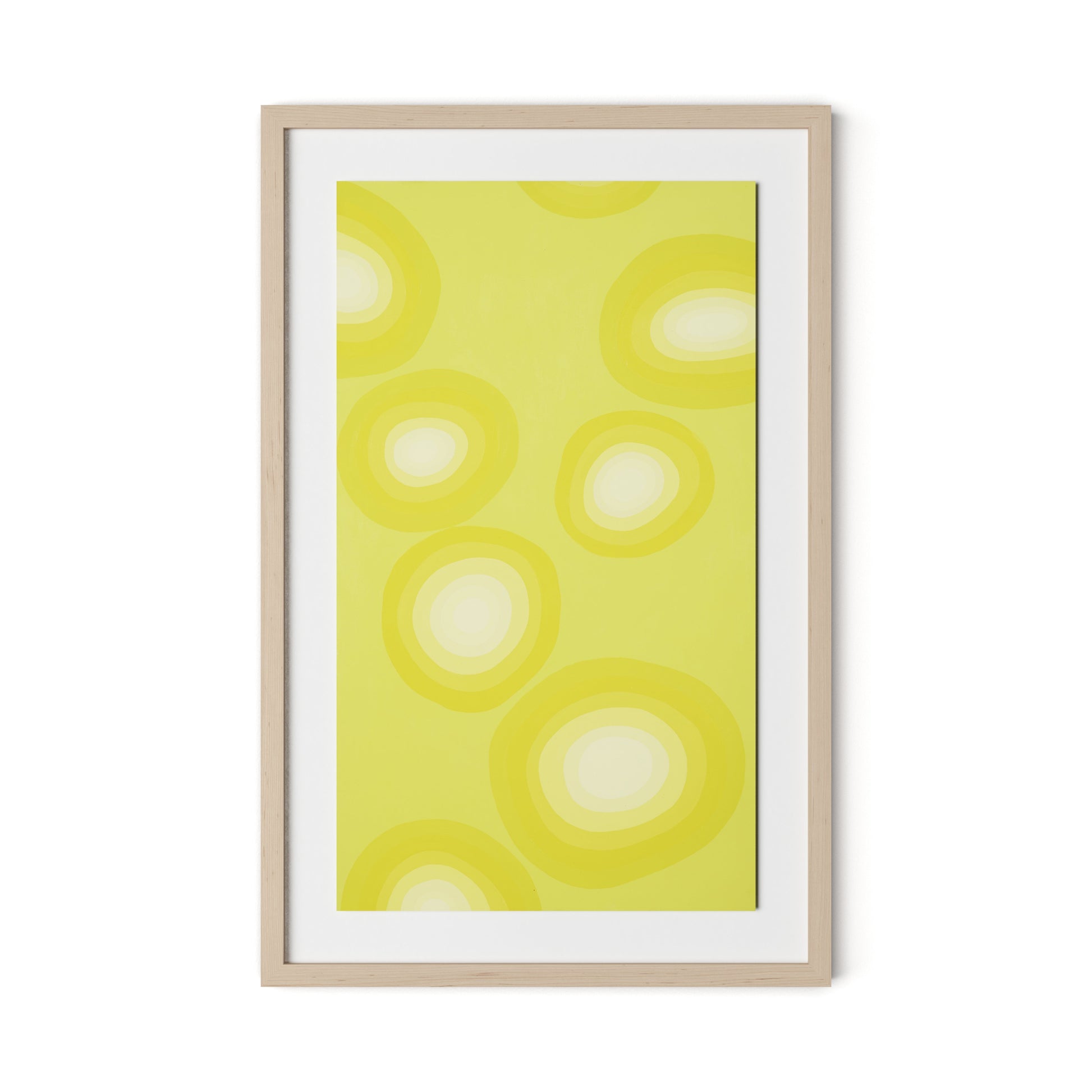 Citrus Rounds Framed Paper / 20.5 x 32 in / Natural Maple