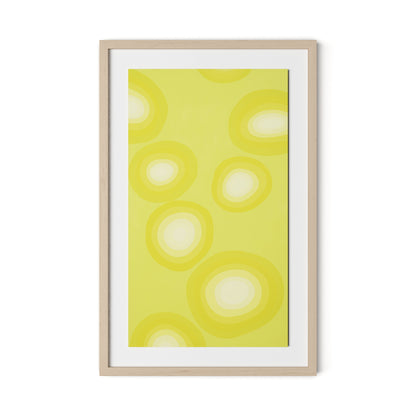 Citrus Rounds Framed Paper / 20.5 x 32 in / Natural Maple