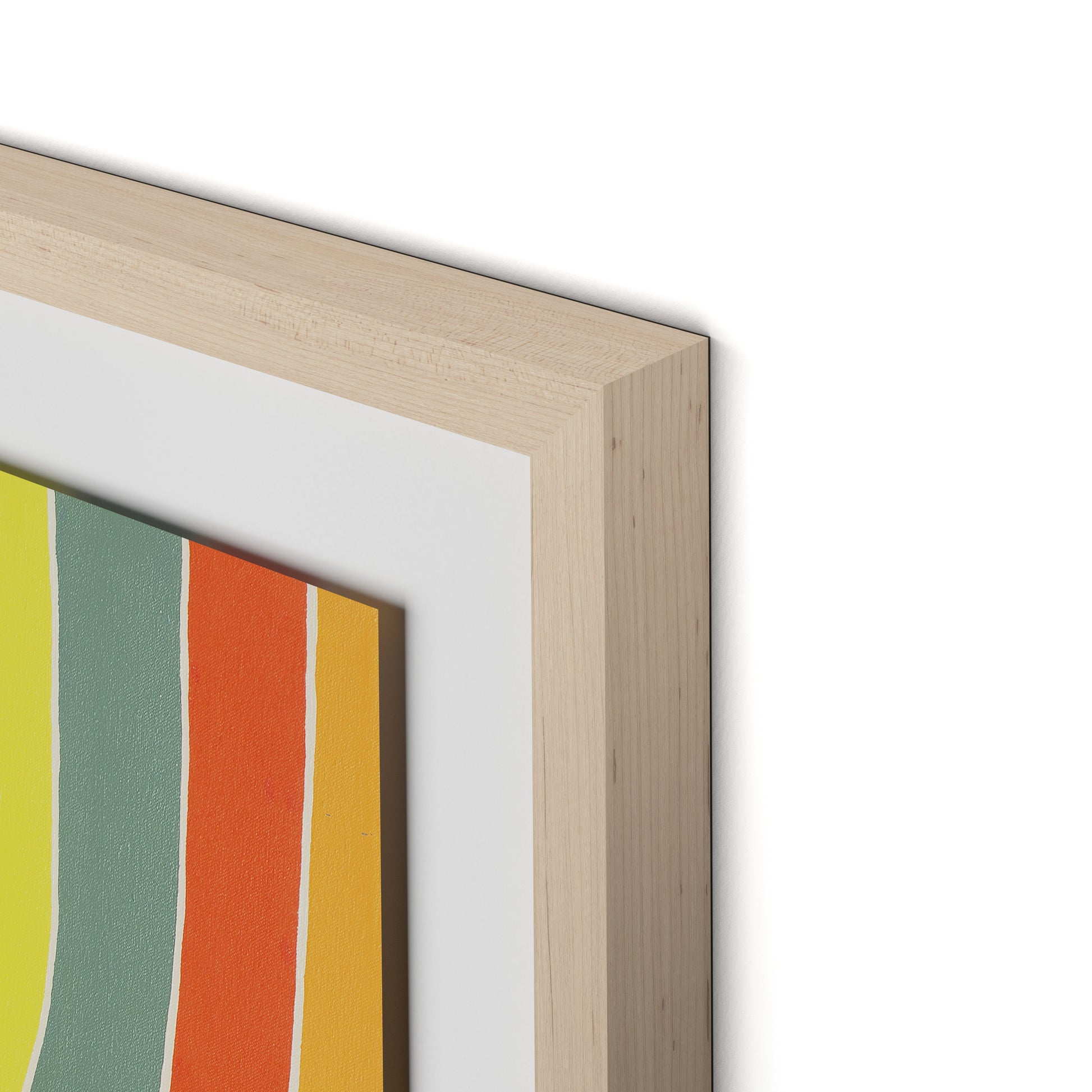 Overlapping Arcs Framed Paper / 29.5 x 32 in / Natural Maple