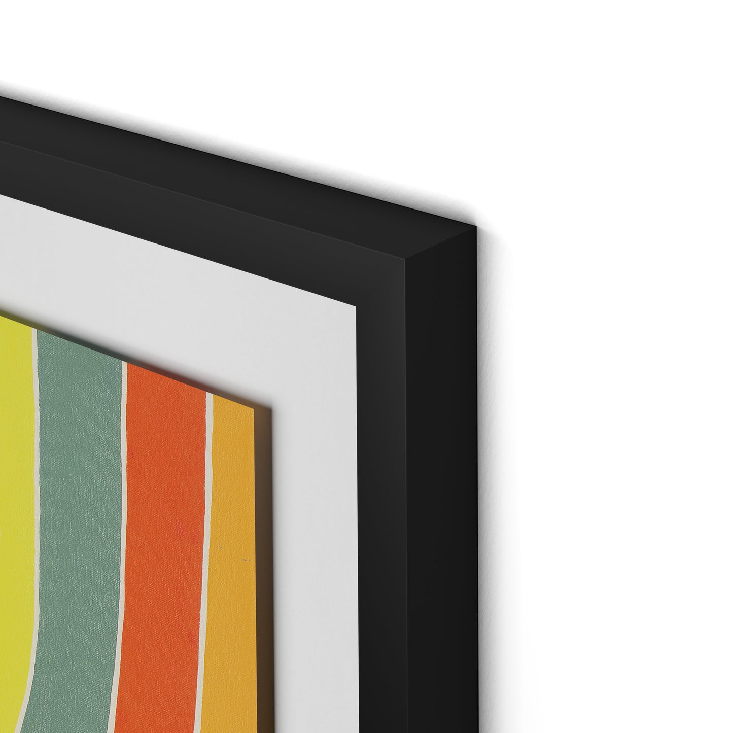 Overlapping Arcs Framed Paper / 29.5 x 32 in / Black