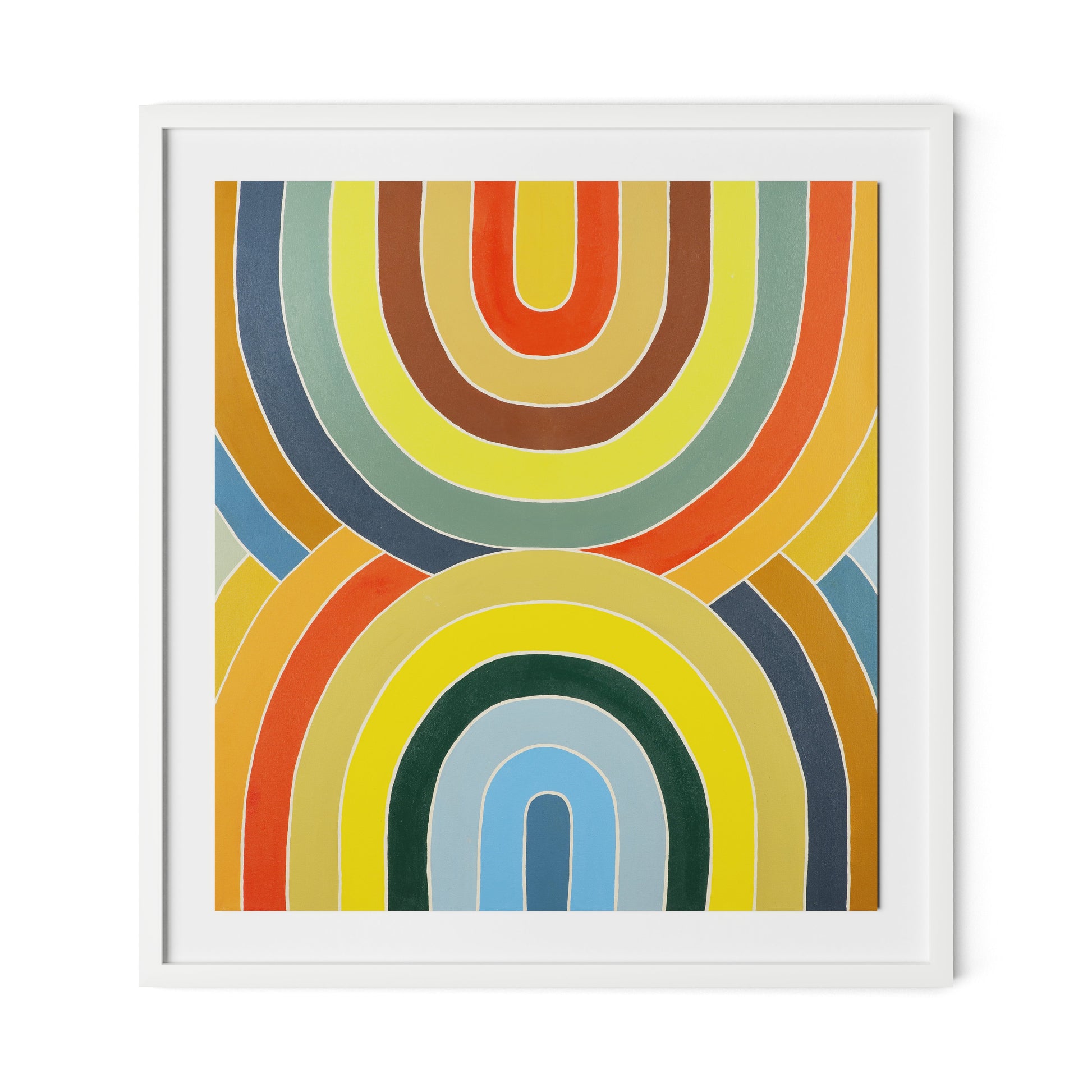 Overlapping Arcs Framed Paper / 29.5 x 32 in / White
