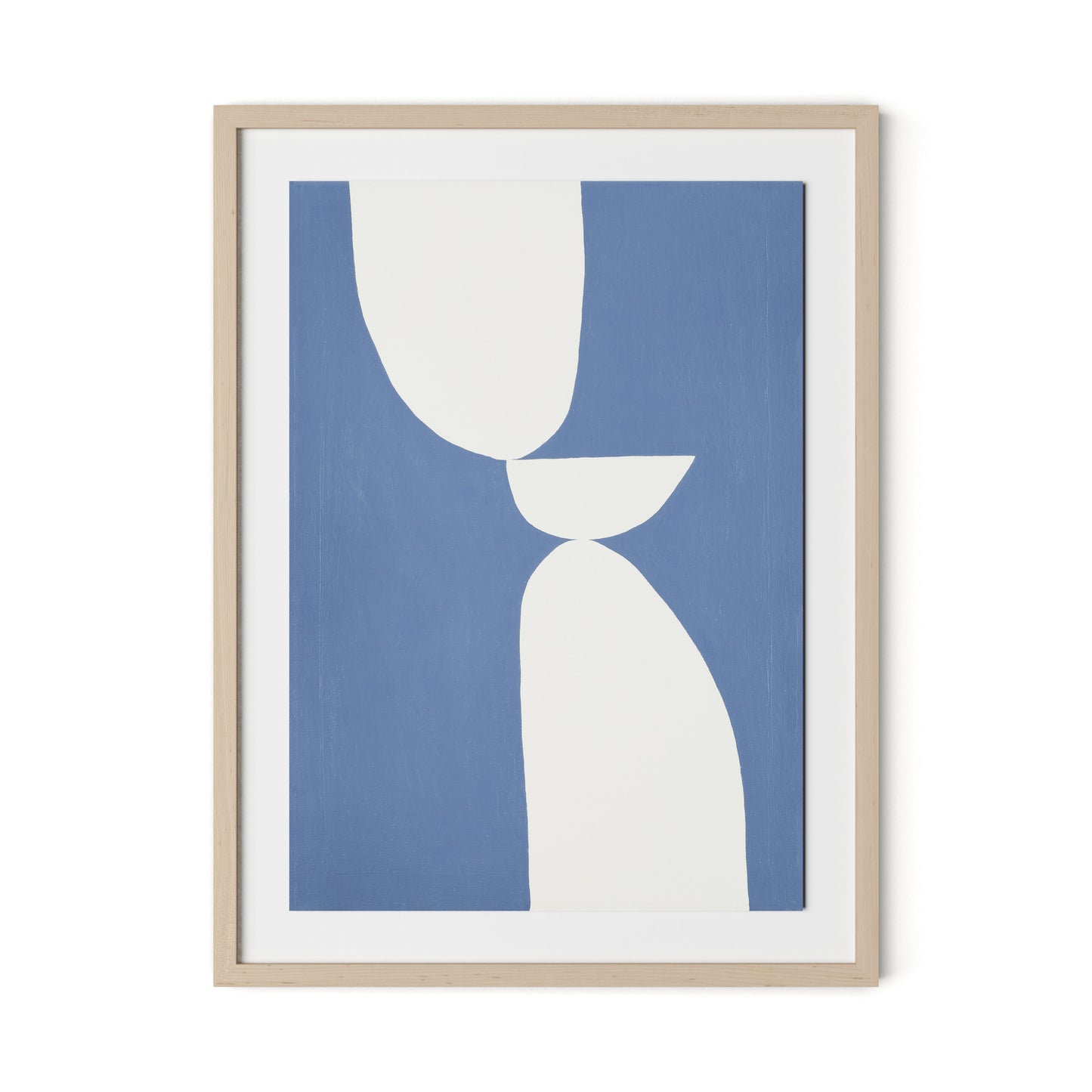 Meditation Blue Framed Paper / 24 x 32 in / Natural Maple