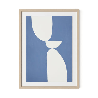 Meditation Blue Framed Paper / 24 x 32 in / Natural Maple