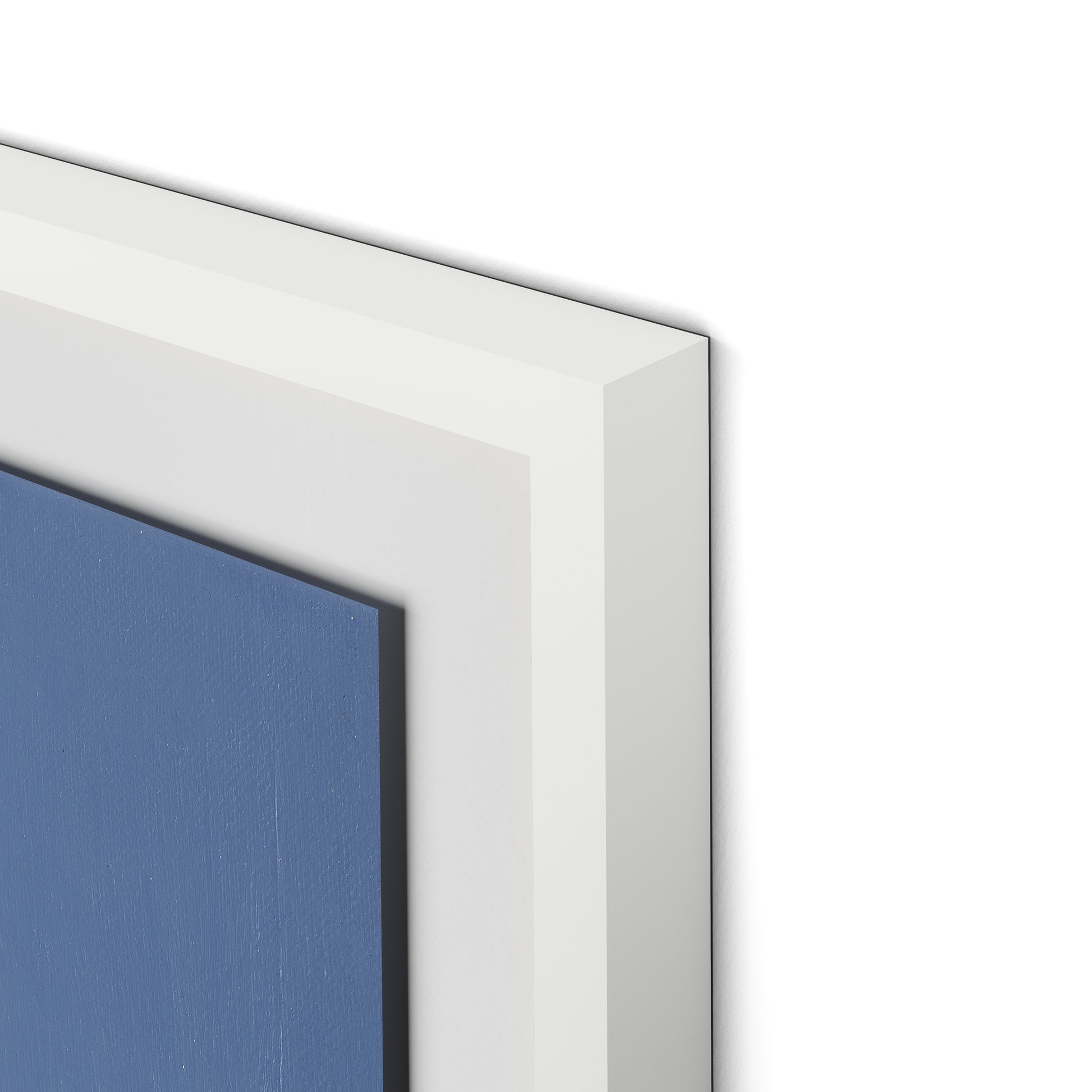 Meditation Blue Framed Paper / 24 x 32 in / White