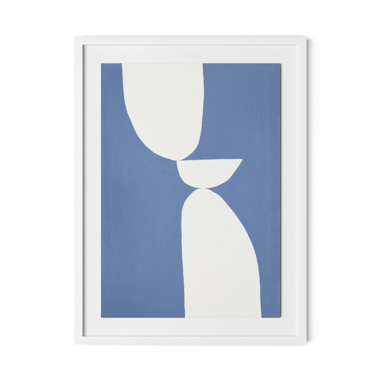 Meditation Blue Framed Paper / 24 x 32 in / White