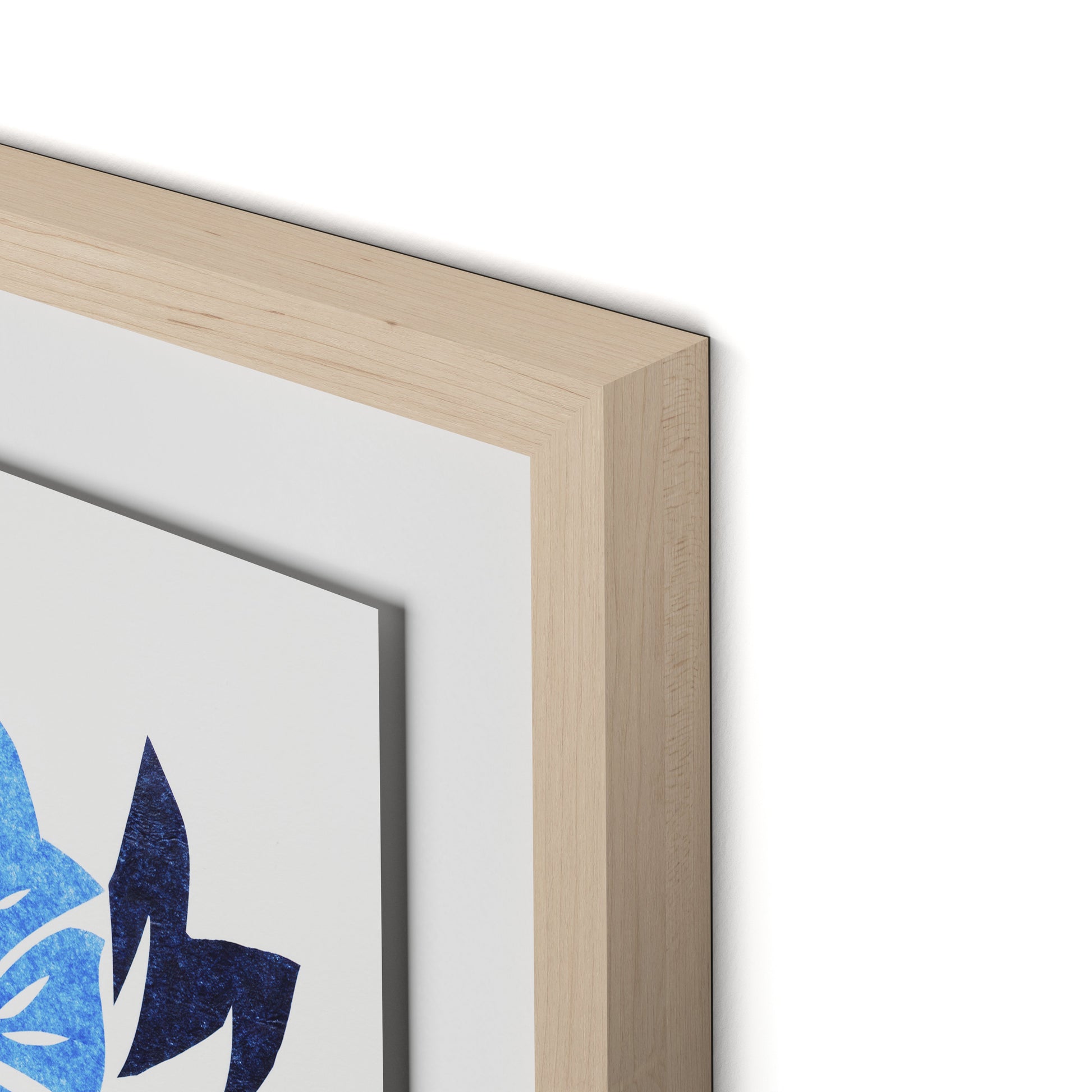 Blue Burst Framed Paper / 24 x 32 in / Natural Maple