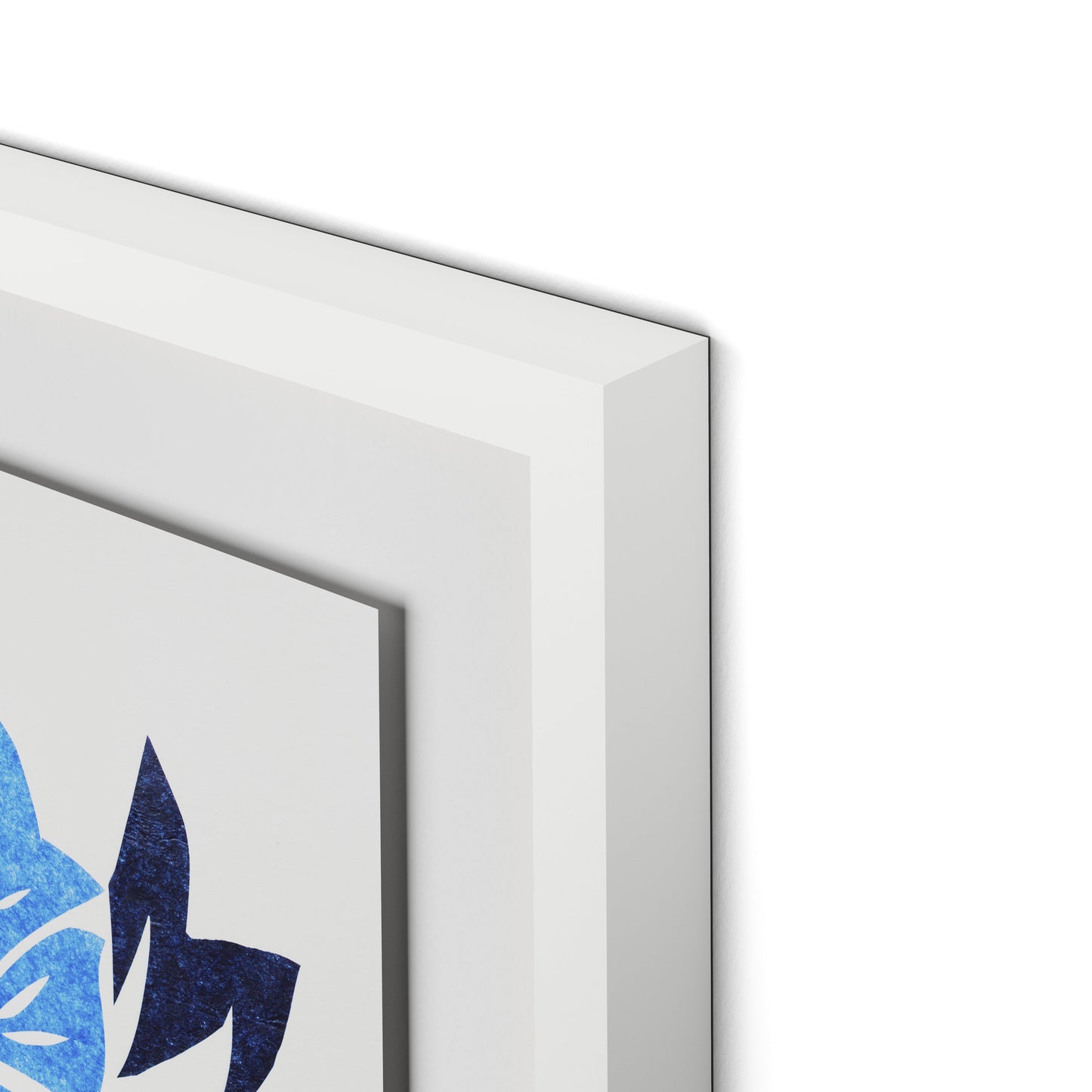Blue Burst Framed Paper / 24 x 32 in / White