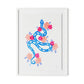 Blue Snake Framed Paper / 24 x 32 in / White