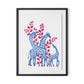 Giraffes Framed Paper / 24 x 32 in / Black