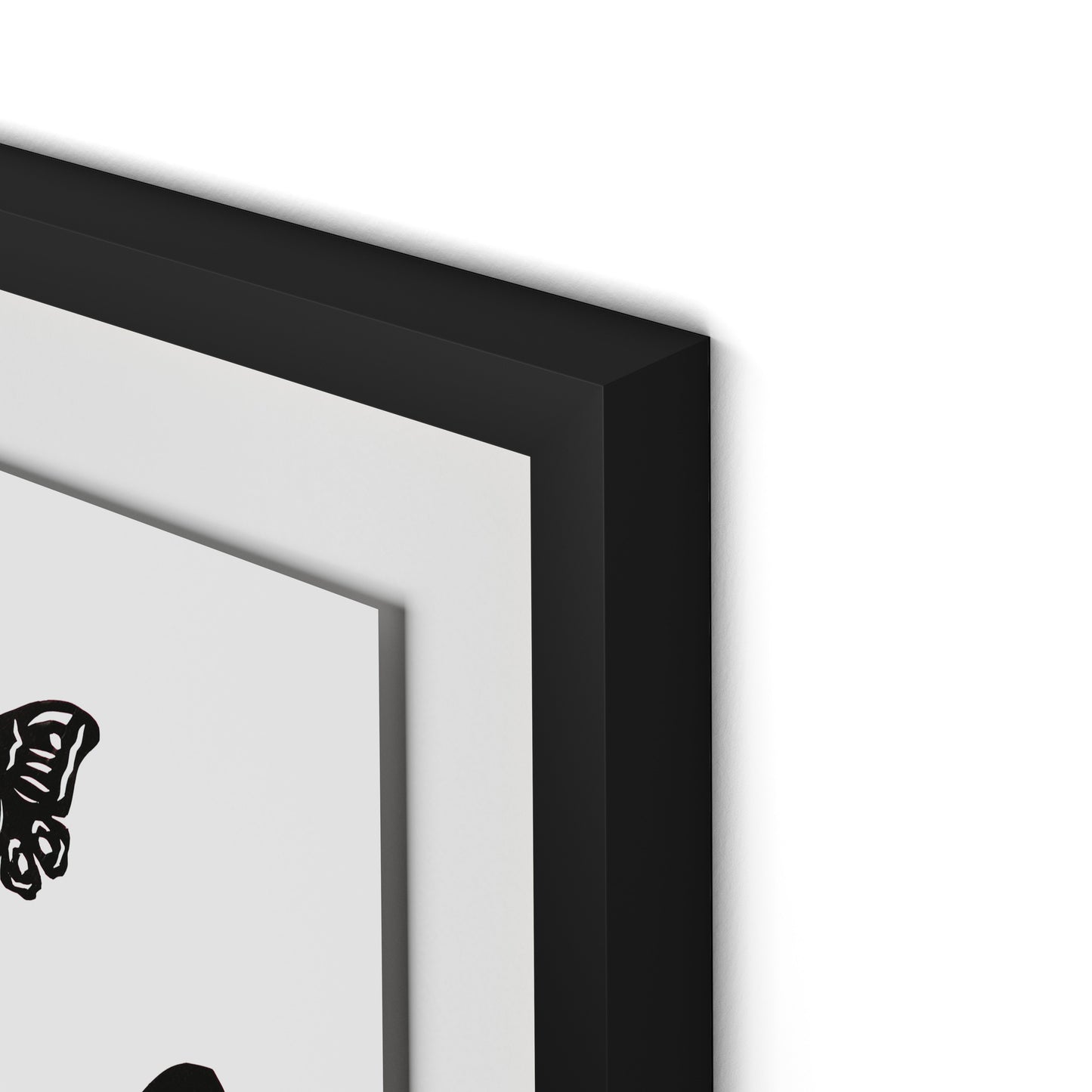 Black Moths Framed Paper / 24 x 32 in / Black