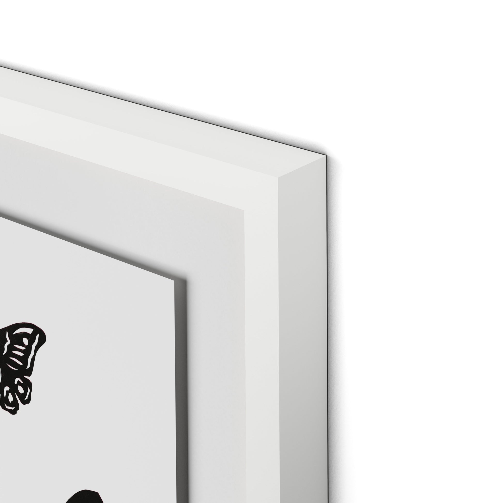 Black Moths Framed Paper / 24 x 32 in / White