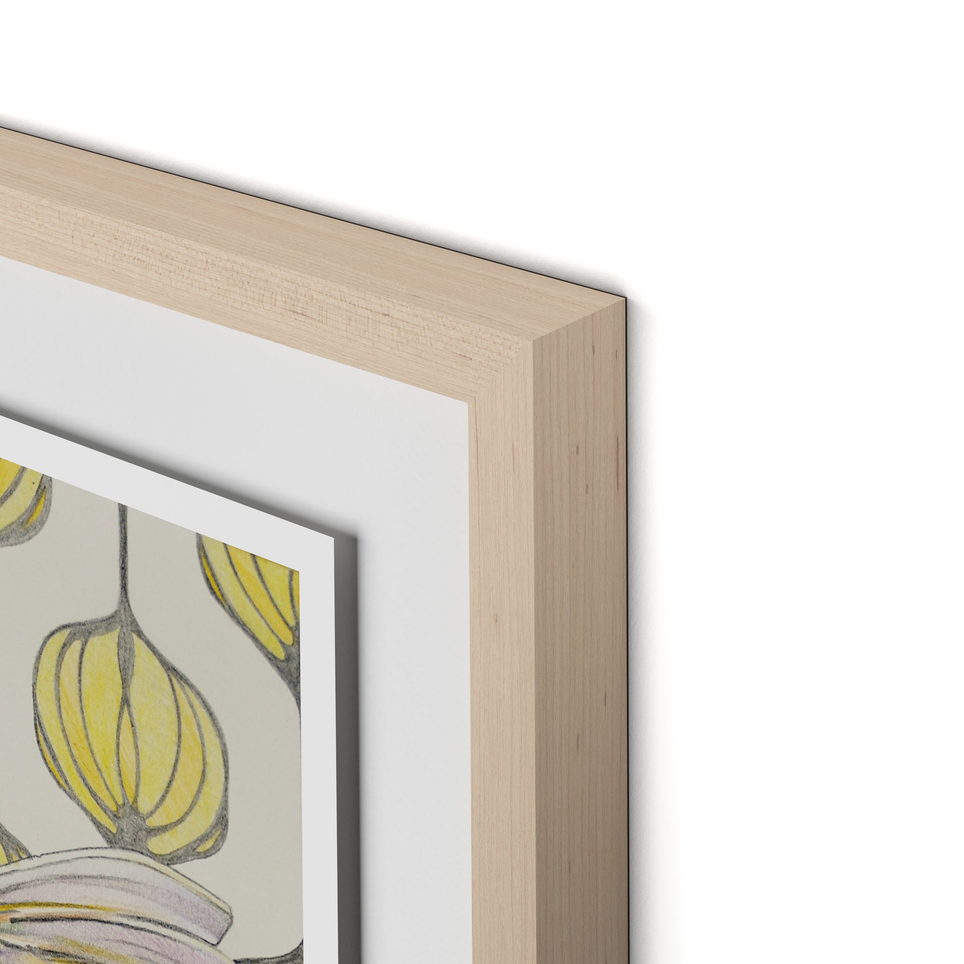 Amazilia Lanterns Framed Paper / 18 x 24 in / Natural Maple