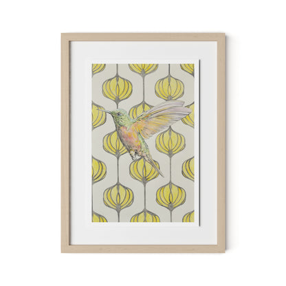 Amazilia Lanterns Framed Paper / 18 x 24 in / Natural Maple