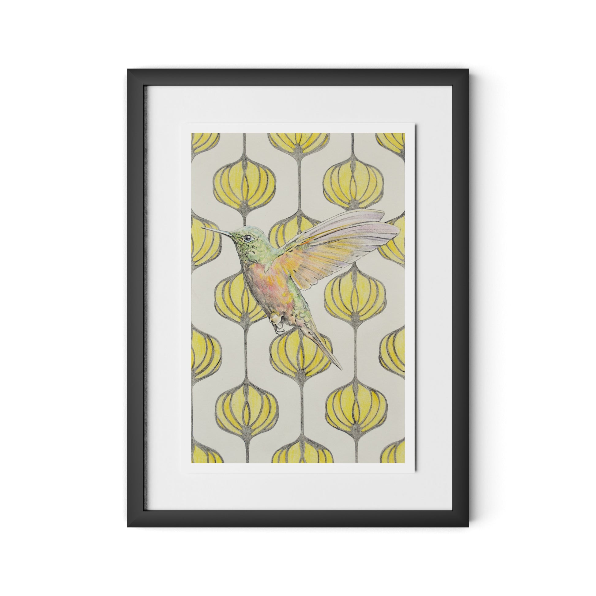 Amazilia Lanterns Framed Paper / 18 x 24 in / Black