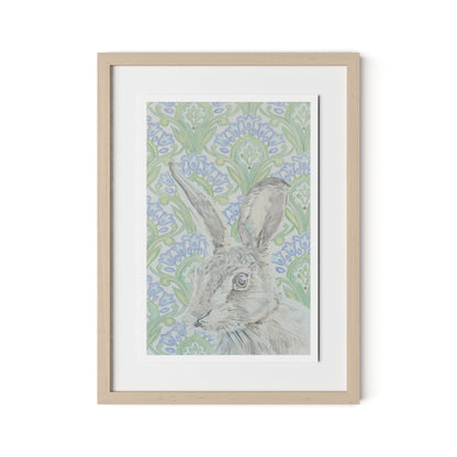 Here Hare Here Framed Paper / 18 x 24 in / Natural Maple