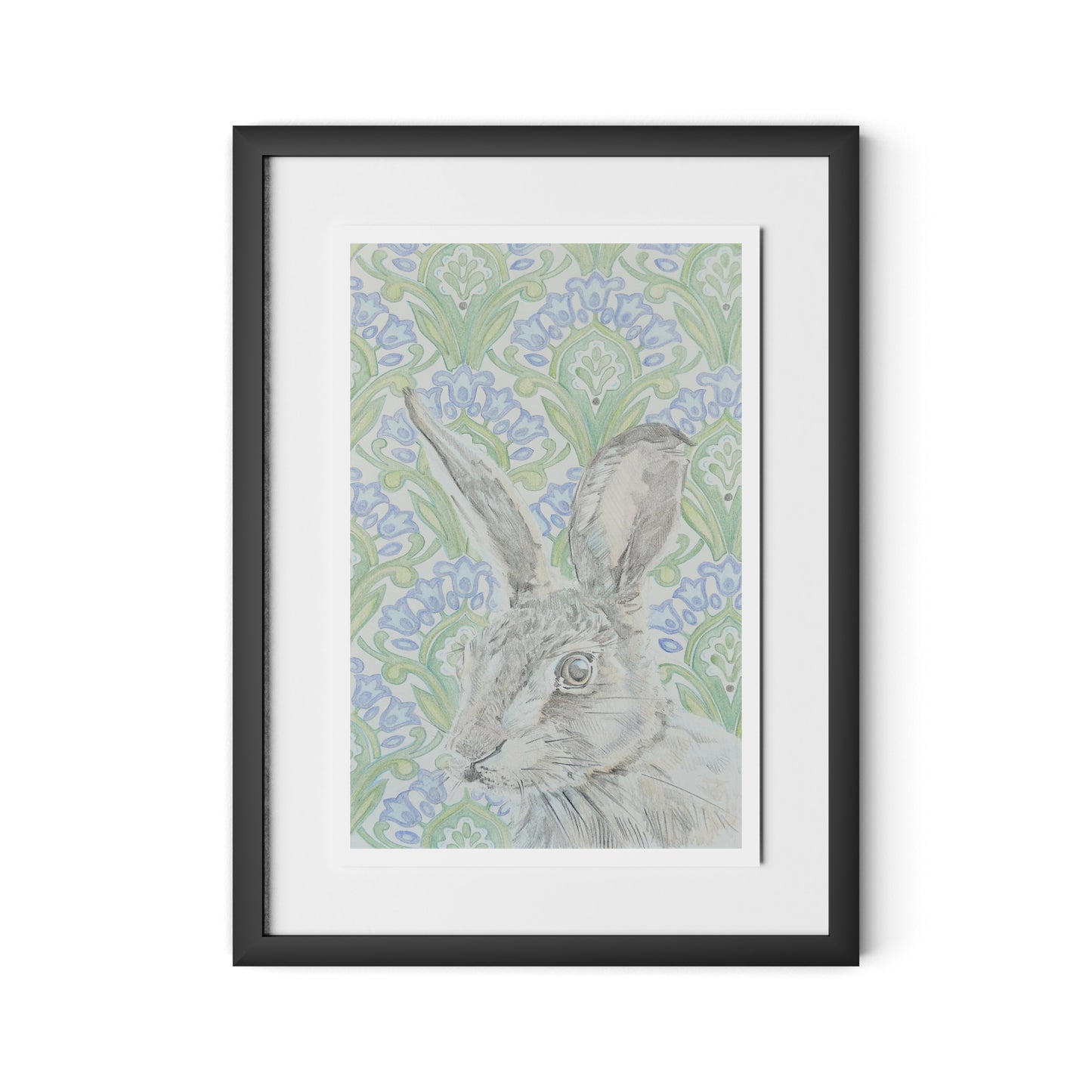 Here Hare Here Framed Paper / 18 x 24 in / Black