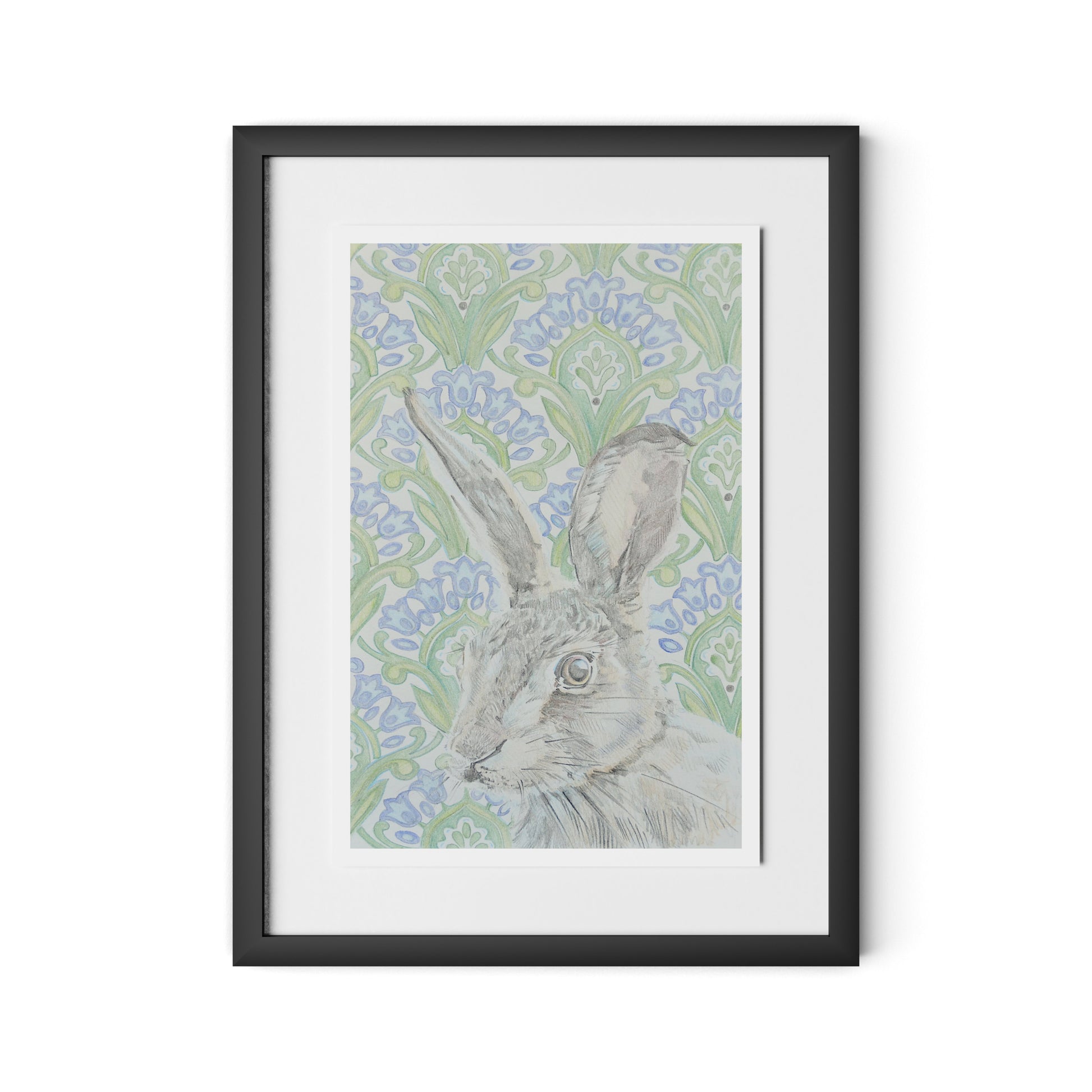 Here Hare Here Framed Paper / 18 x 24 in / Black