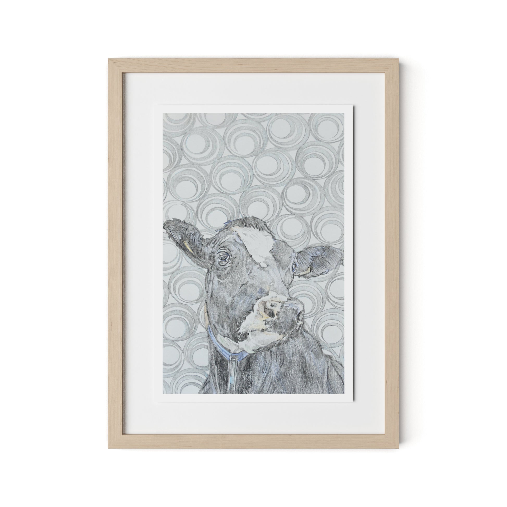 Holy Cow Patt-Ernz Framed Paper / 18 x 24 in / Natural Maple