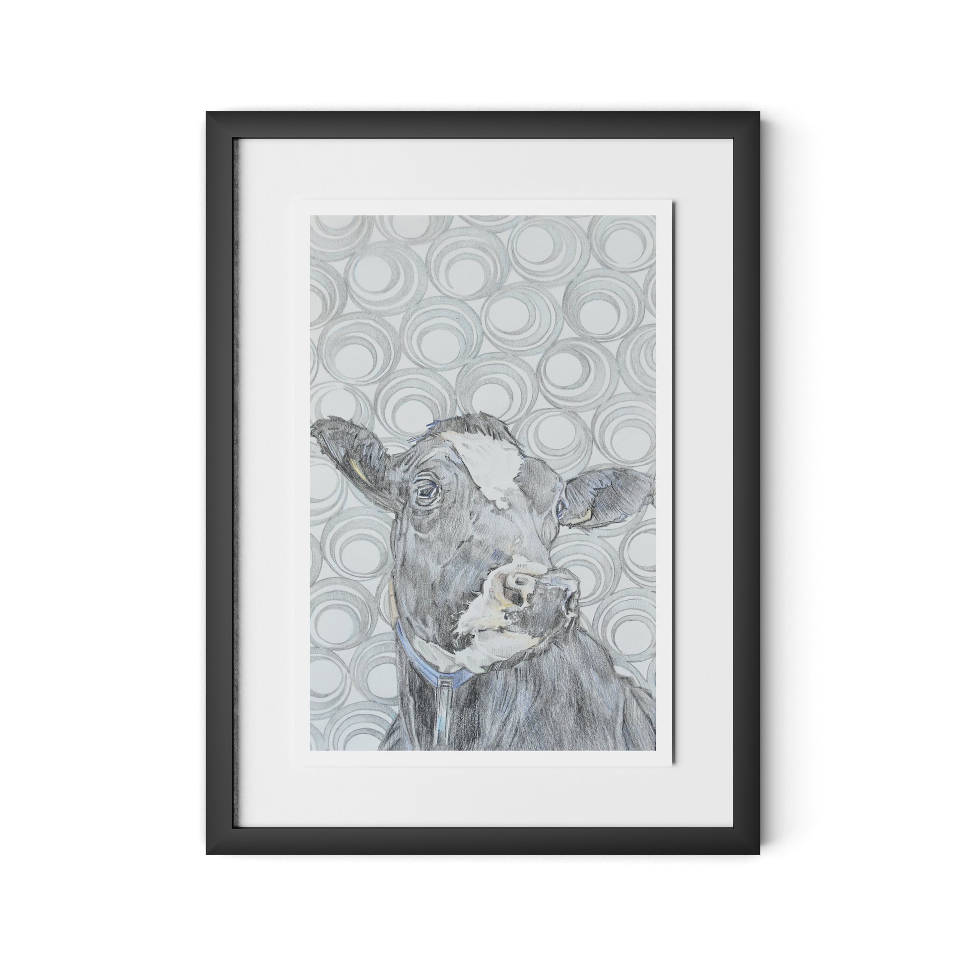 Holy Cow Patt-Ernz Framed Paper / 18 x 24 in / Black