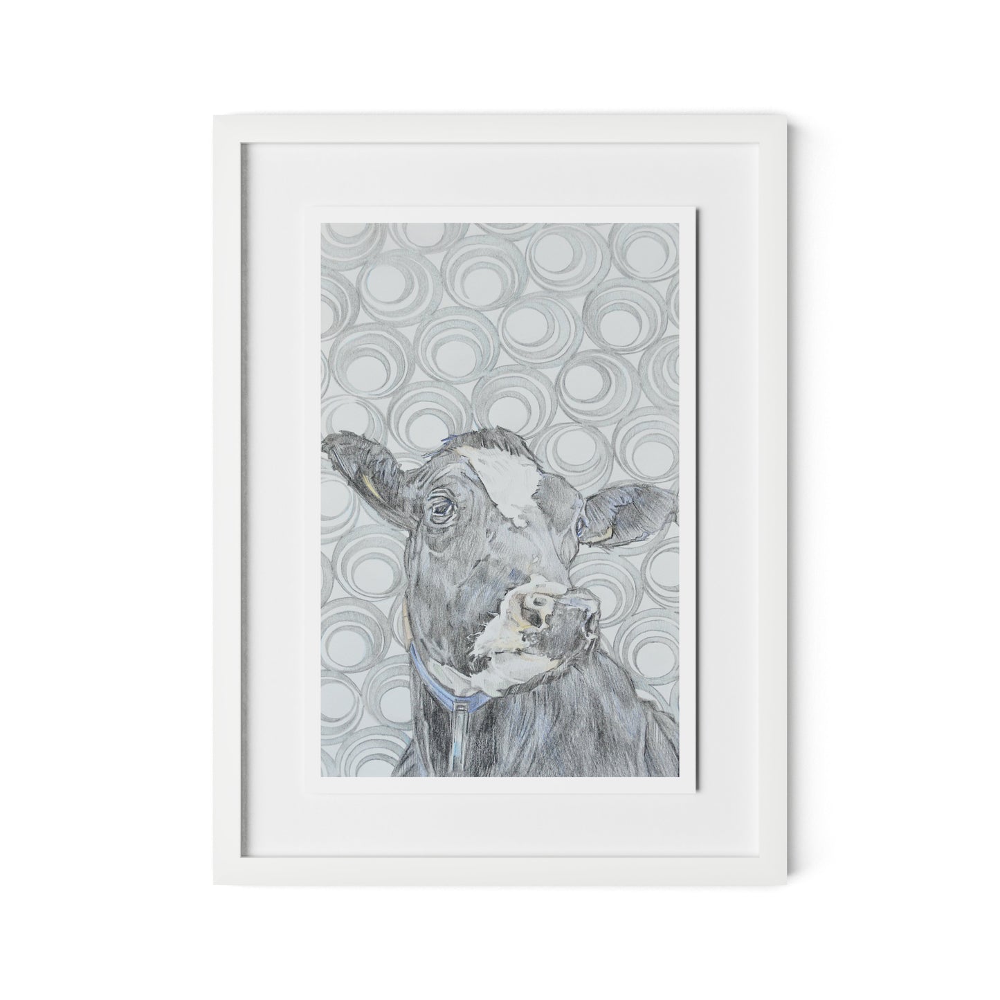 Holy Cow Patt-Ernz Framed Paper / 18 x 24 in / White