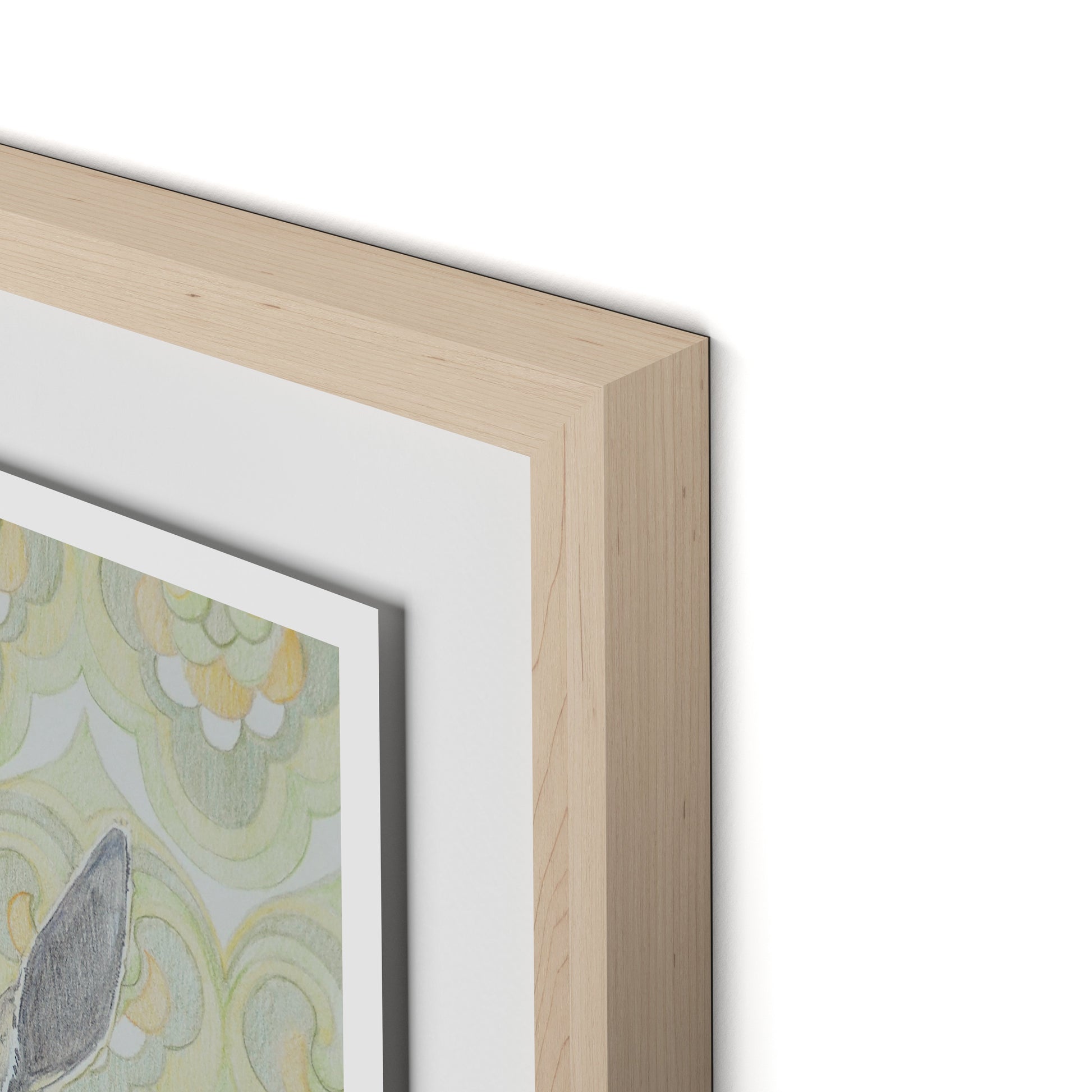 Gazelle Green Framed Paper / 18 x 24 in / Natural Maple