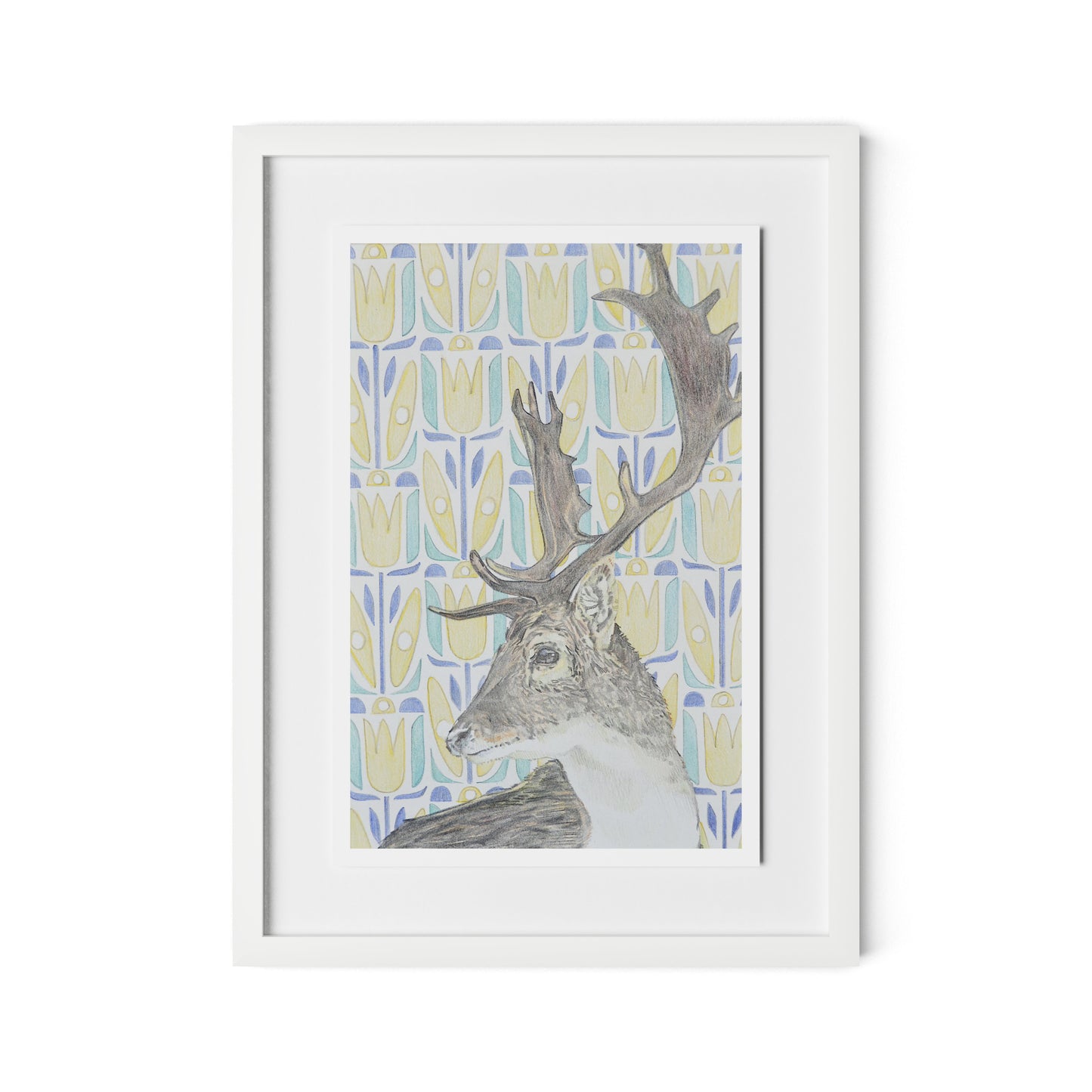Woodland King Framed Paper / 18 x 24 in / White