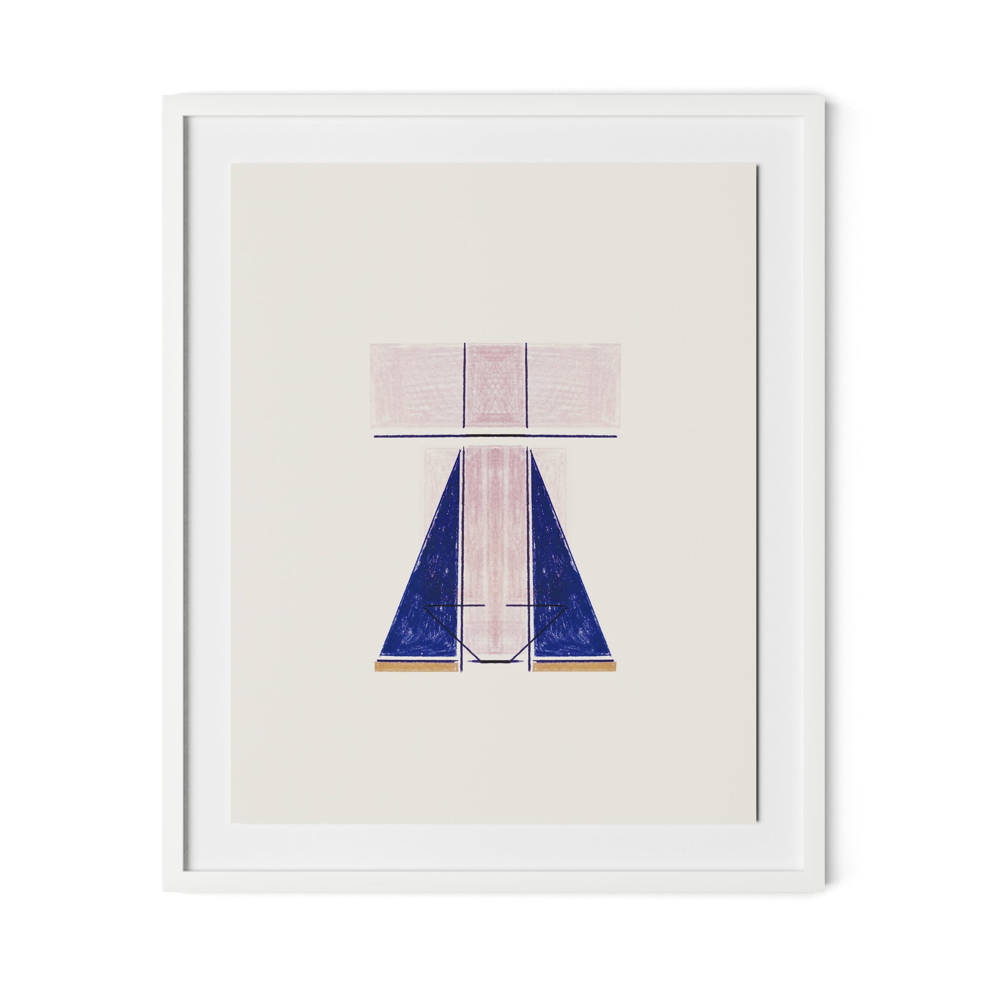 Structure Framed Paper / 26.5 x 32 in / White