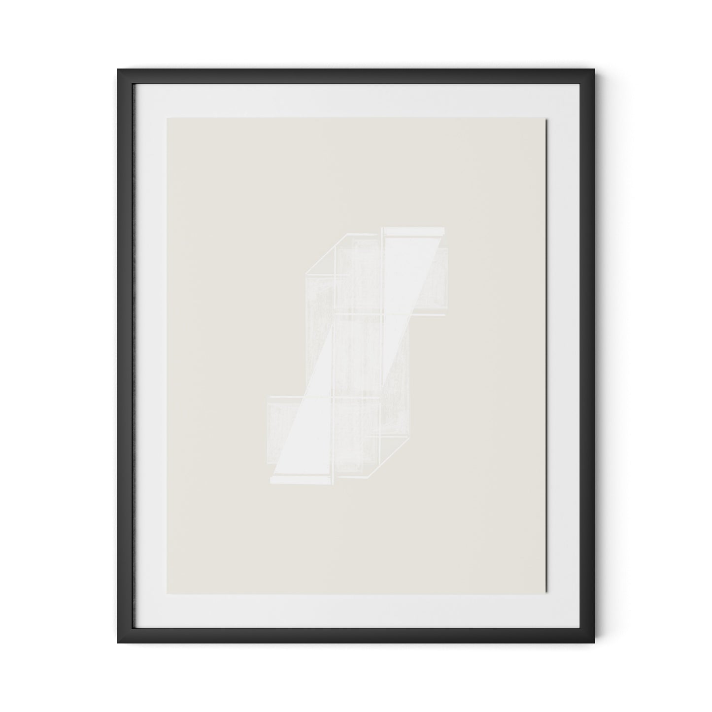 Structure 2 Framed Paper / 26.5 x 32 in / Black