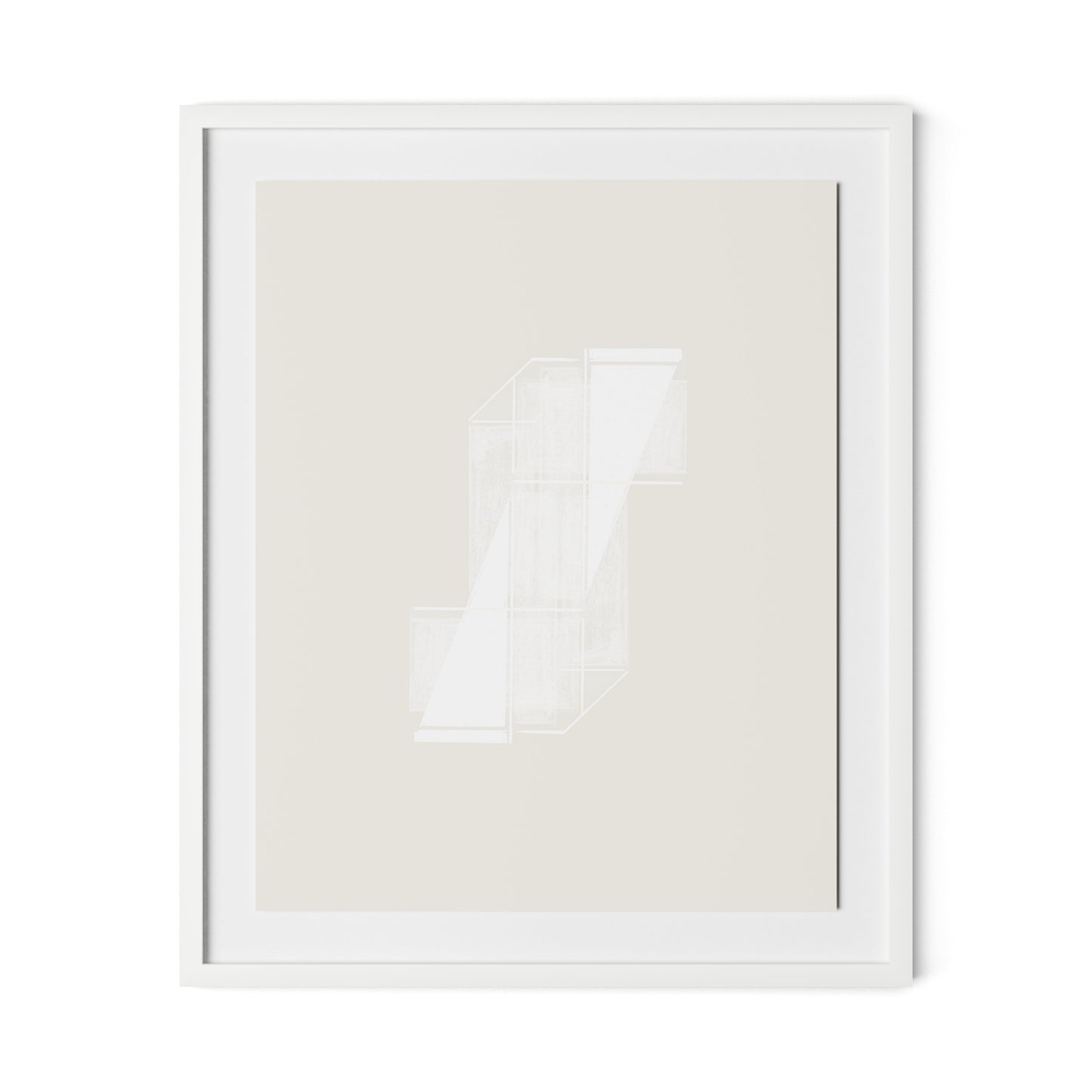 Structure 2 Framed Paper / 26.5 x 32 in / White