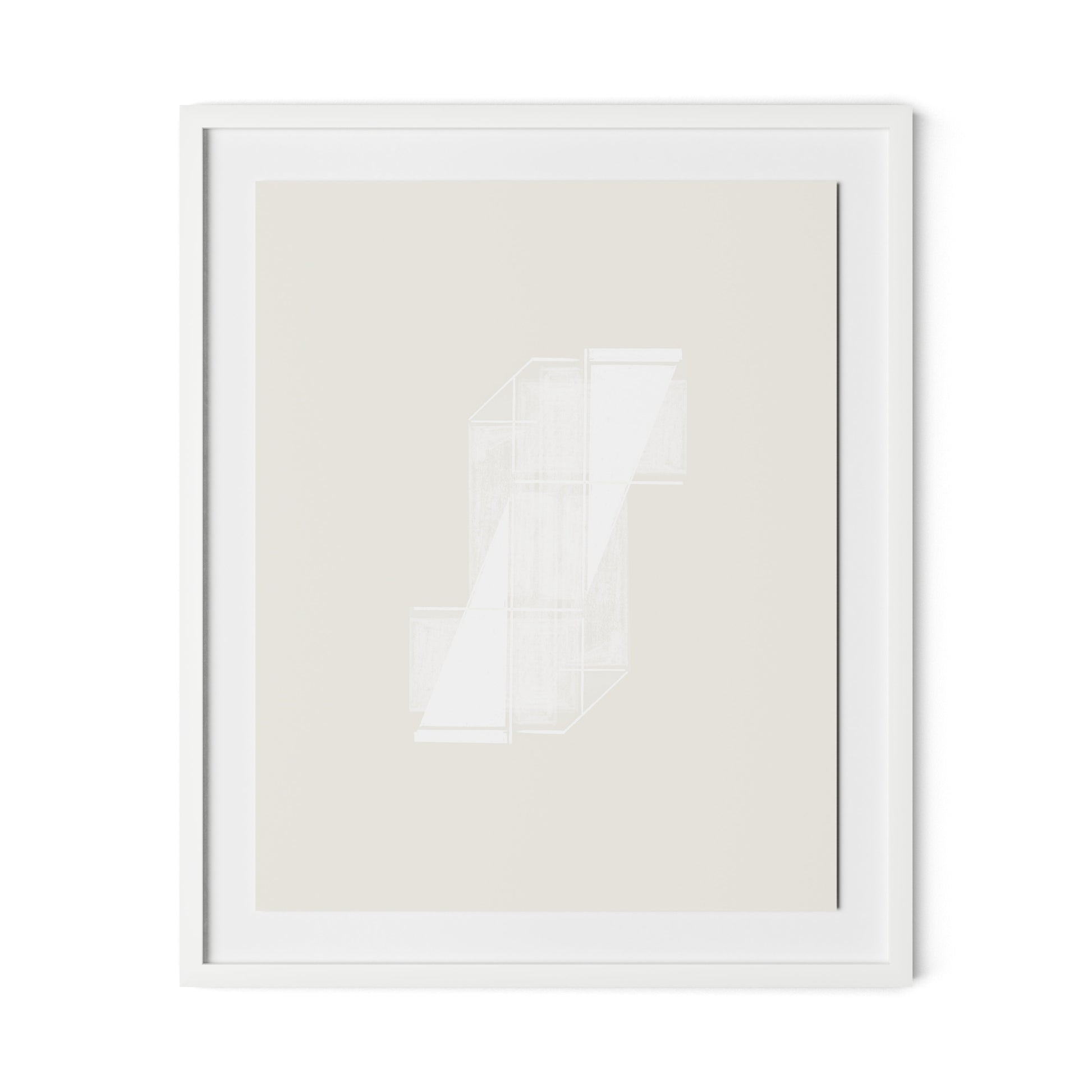 Structure 2 Framed Paper / 26.5 x 32 in / White
