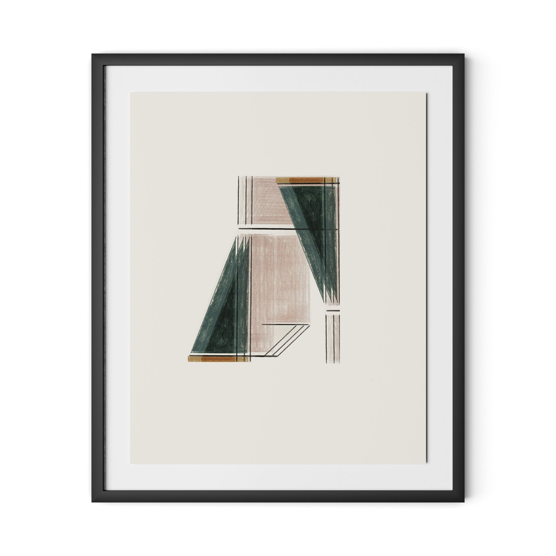 Structure 3 Framed Paper / 26.5 x 32 in / Black