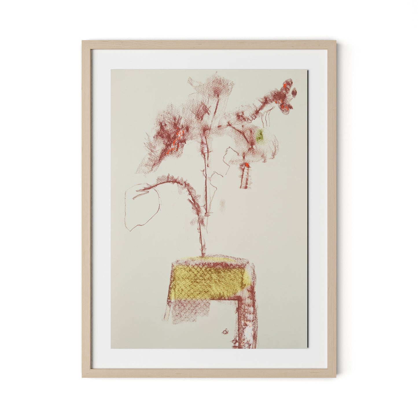 Rubbings 3 Framed Paper / 24 x 32 in / Natural Maple