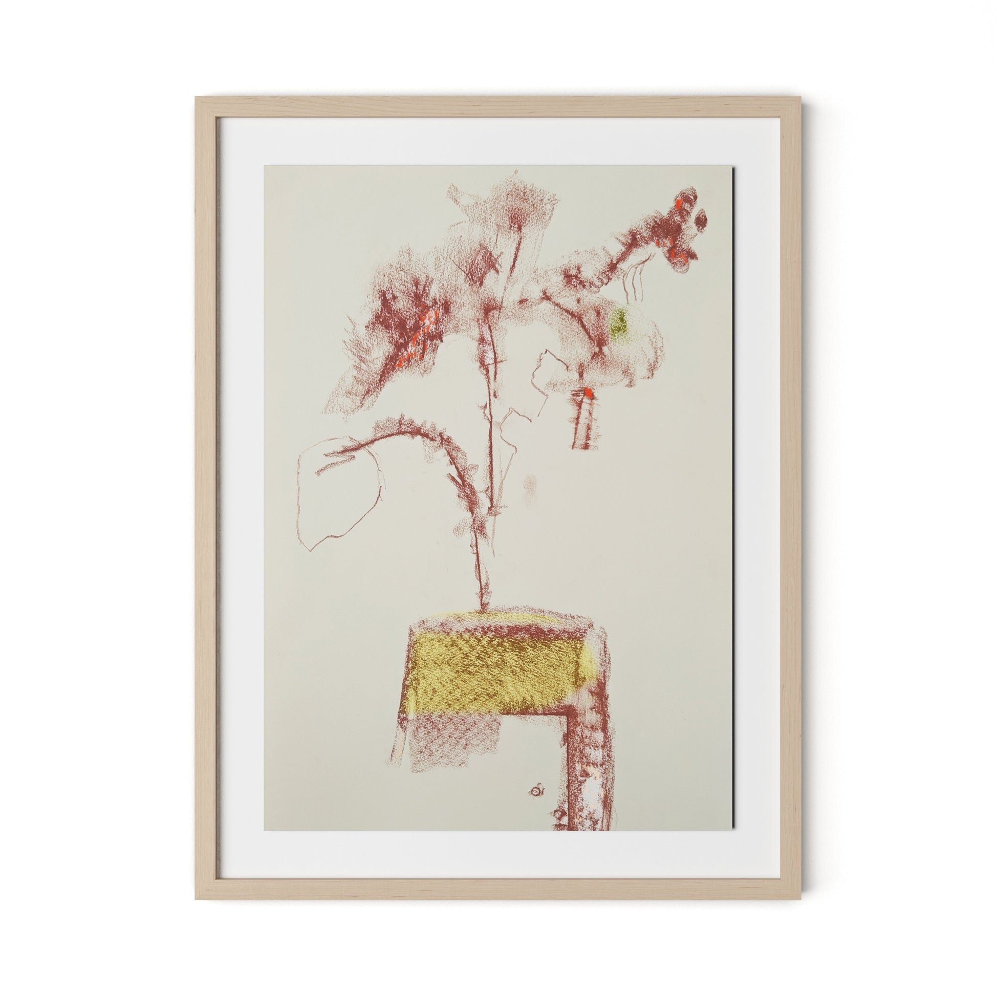 Rubbings 3 Framed Paper / 24 x 32 in / Natural Maple