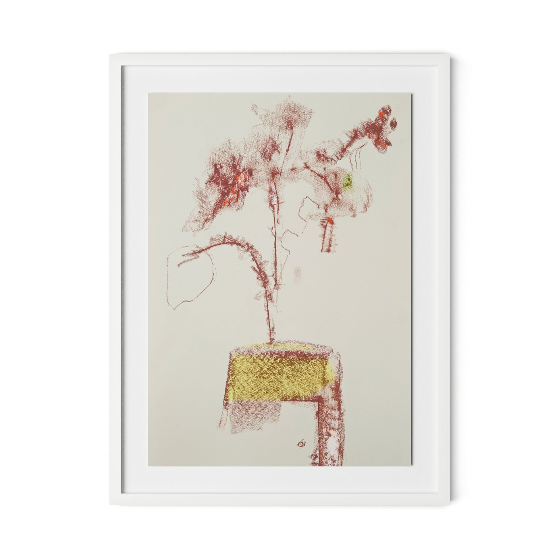Rubbings 3 Framed Paper / 24 x 32 in / White