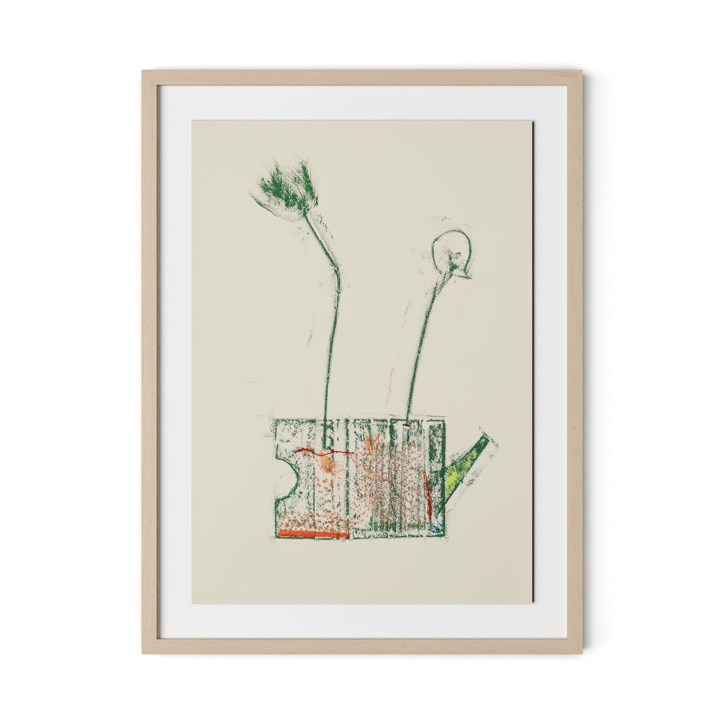 Rubbings 4 Framed Paper / 24 x 32 in / Natural Maple