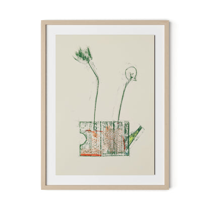 Rubbings 4 Framed Paper / 24 x 32 in / Natural Maple