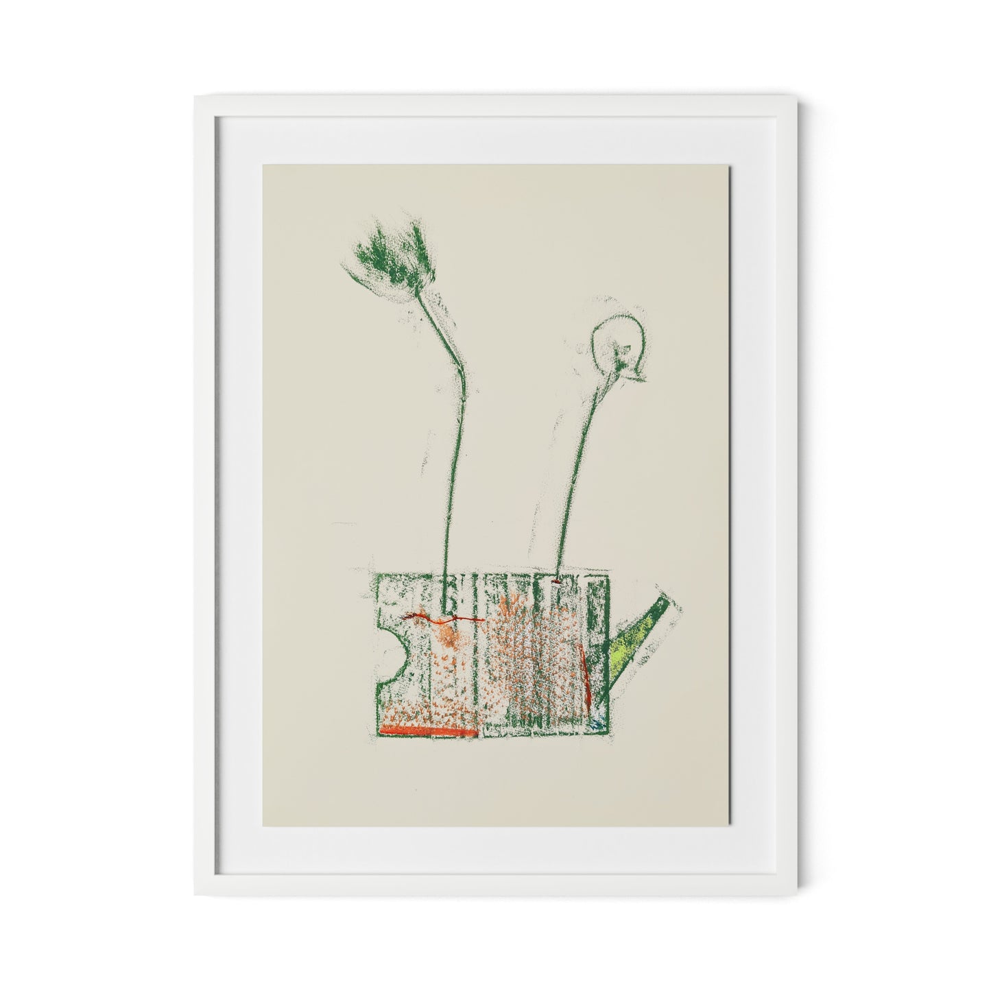 Rubbings 4 Framed Paper / 24 x 32 in / White