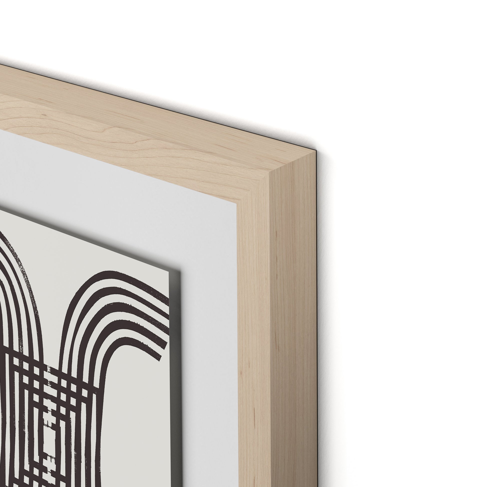 Arcs (Chocolate) Framed Paper / 26.5 x 32 in / Natural Maple