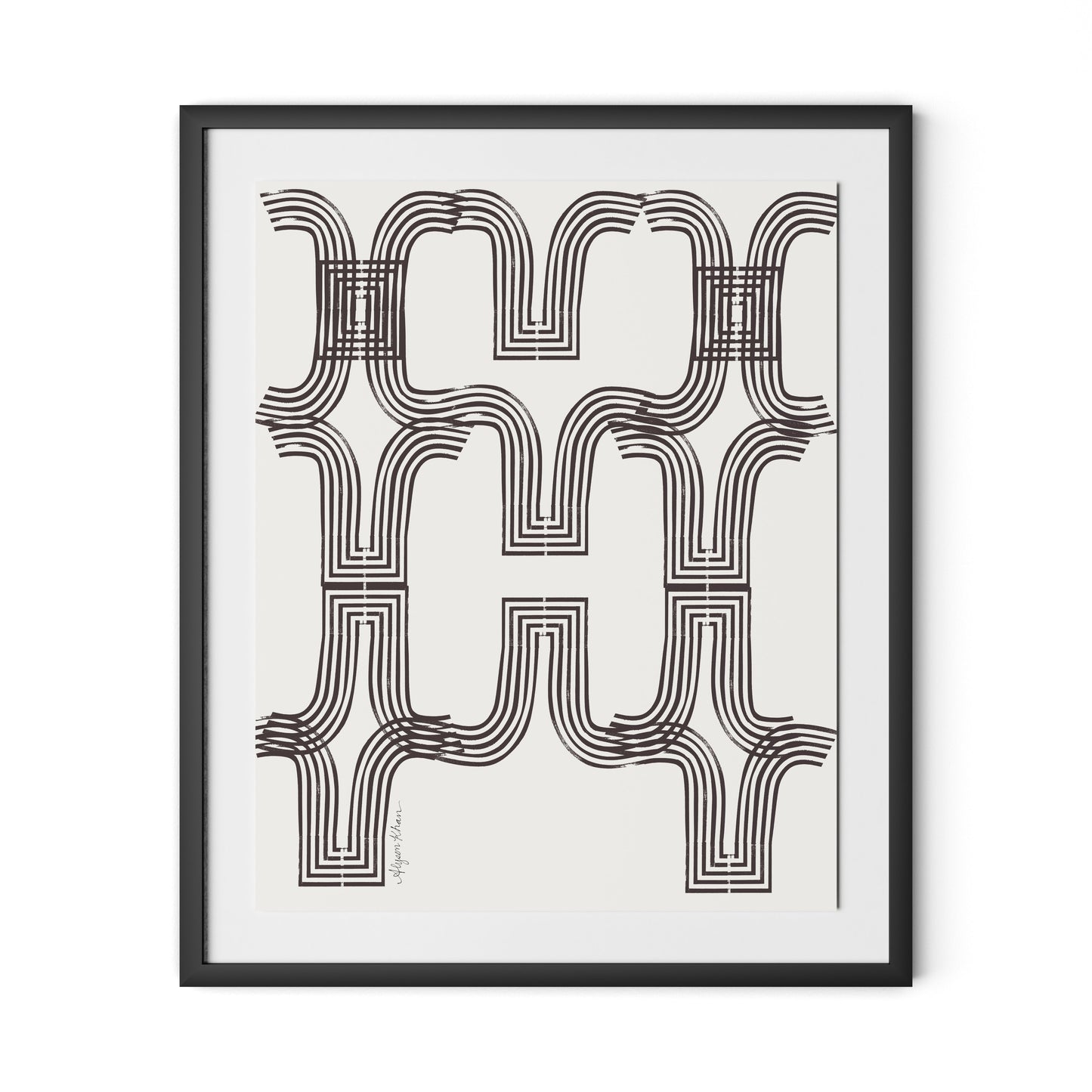 Arcs (Chocolate) Framed Paper / 26.5 x 32 in / Black