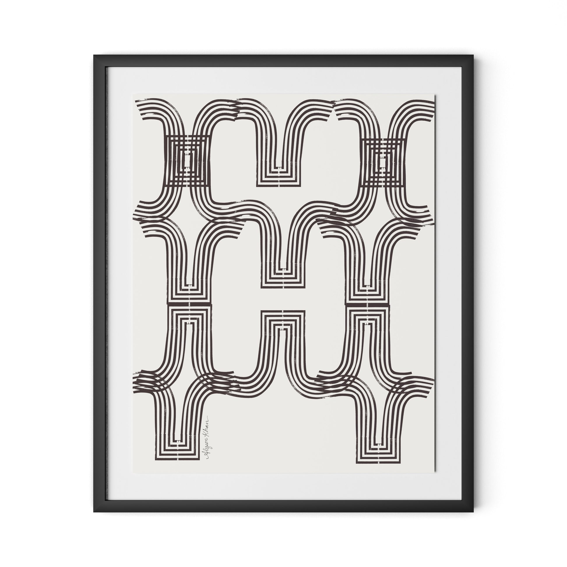 Arcs (Chocolate) Framed Paper / 26.5 x 32 in / Black